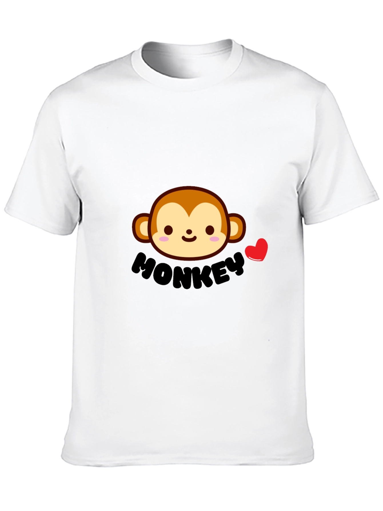 Cute Monkey Graphic Tee - Black Cotton Comfort