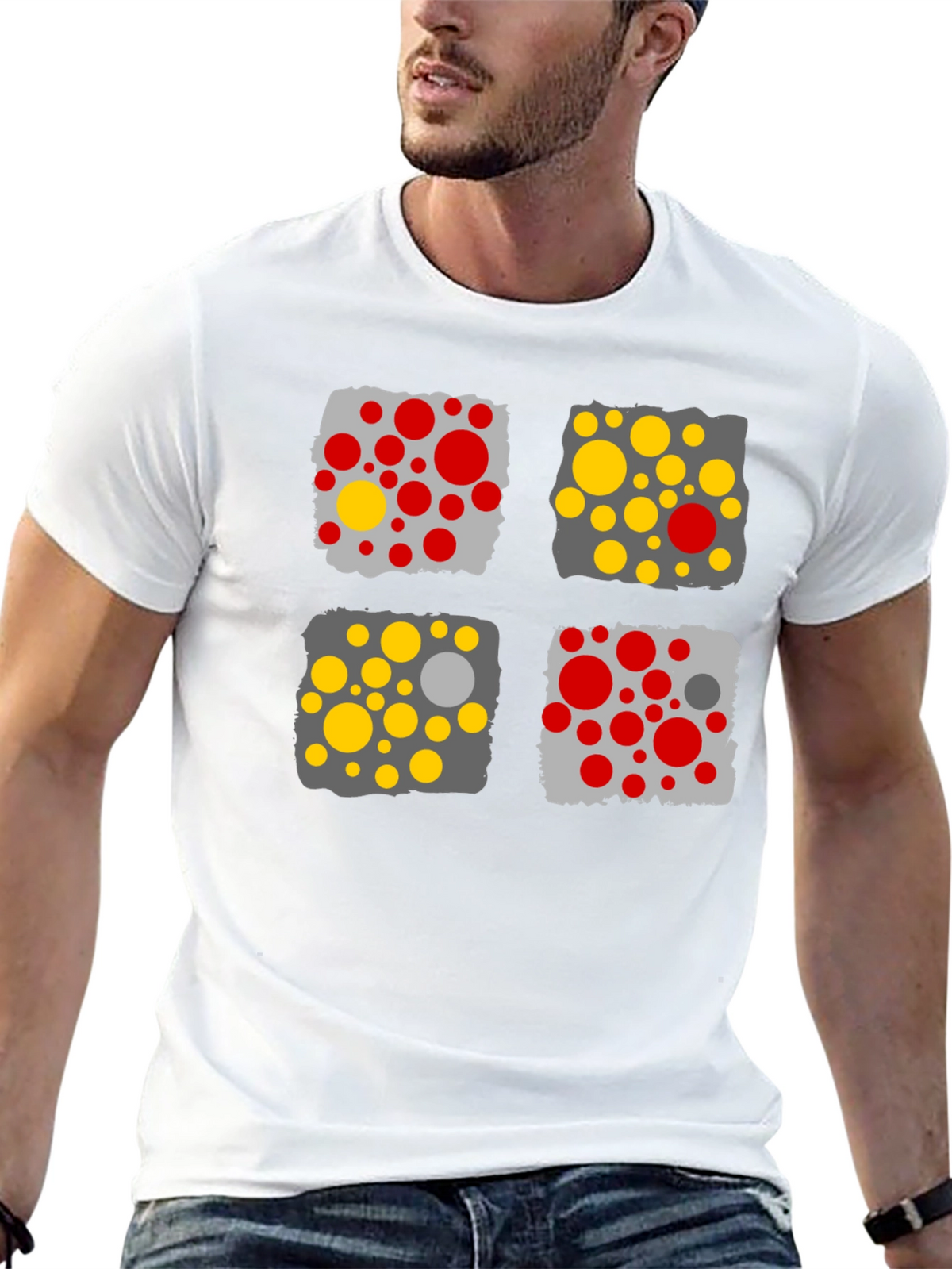 Modern Abstract Graphic Print Mens T-Shirt