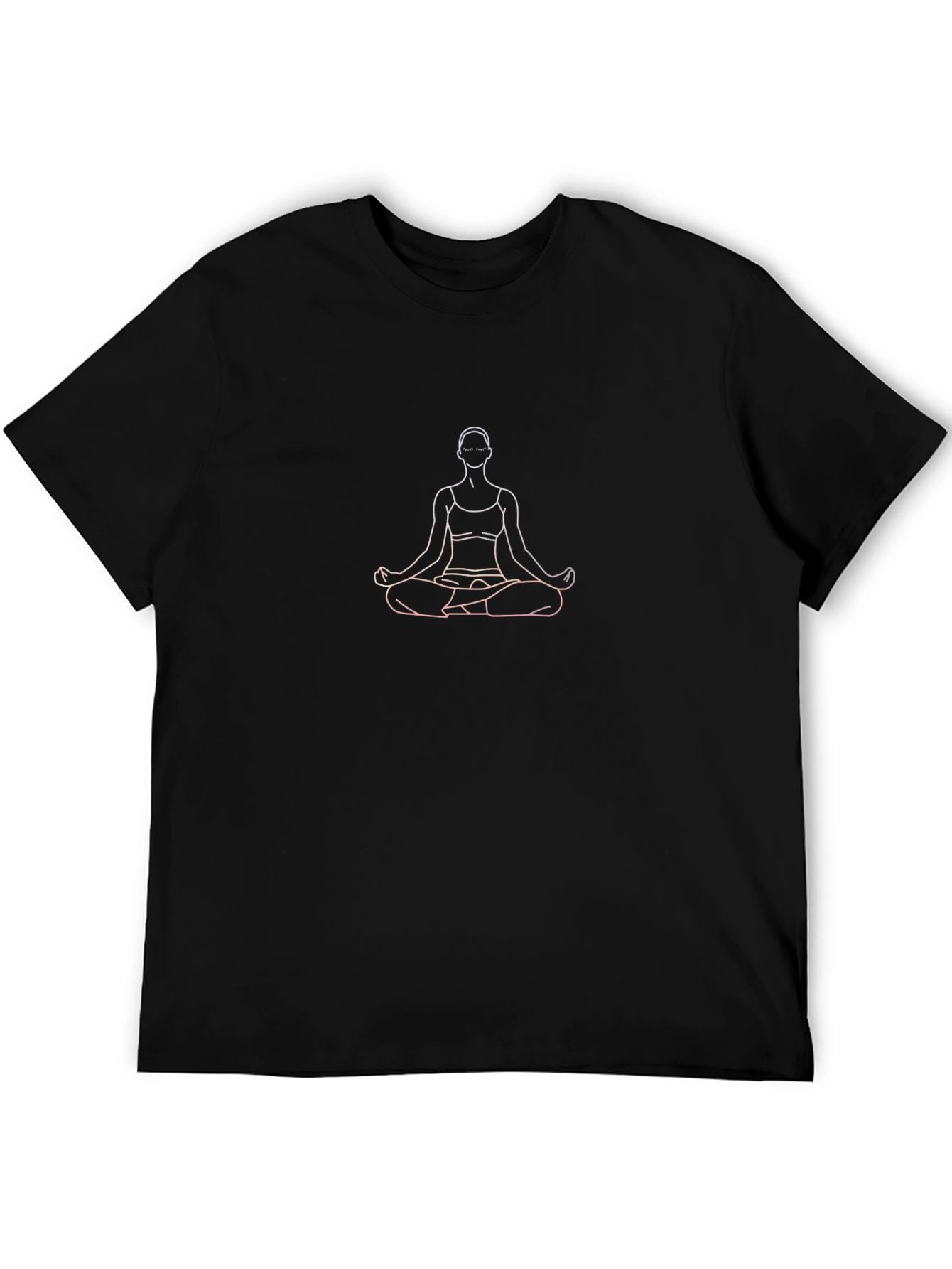 Yoga Pose Graphic Tee - Black Cotton Shirt