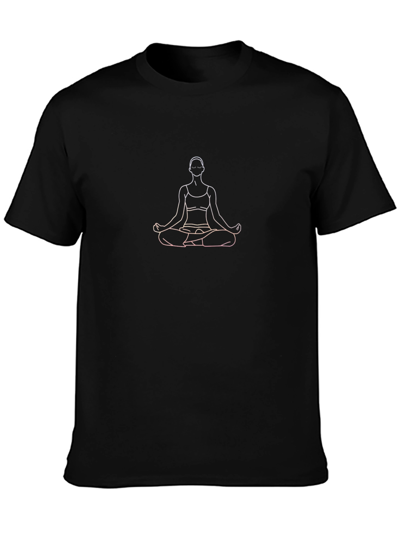 Yoga Pose Graphic Tee - Black Cotton Shirt