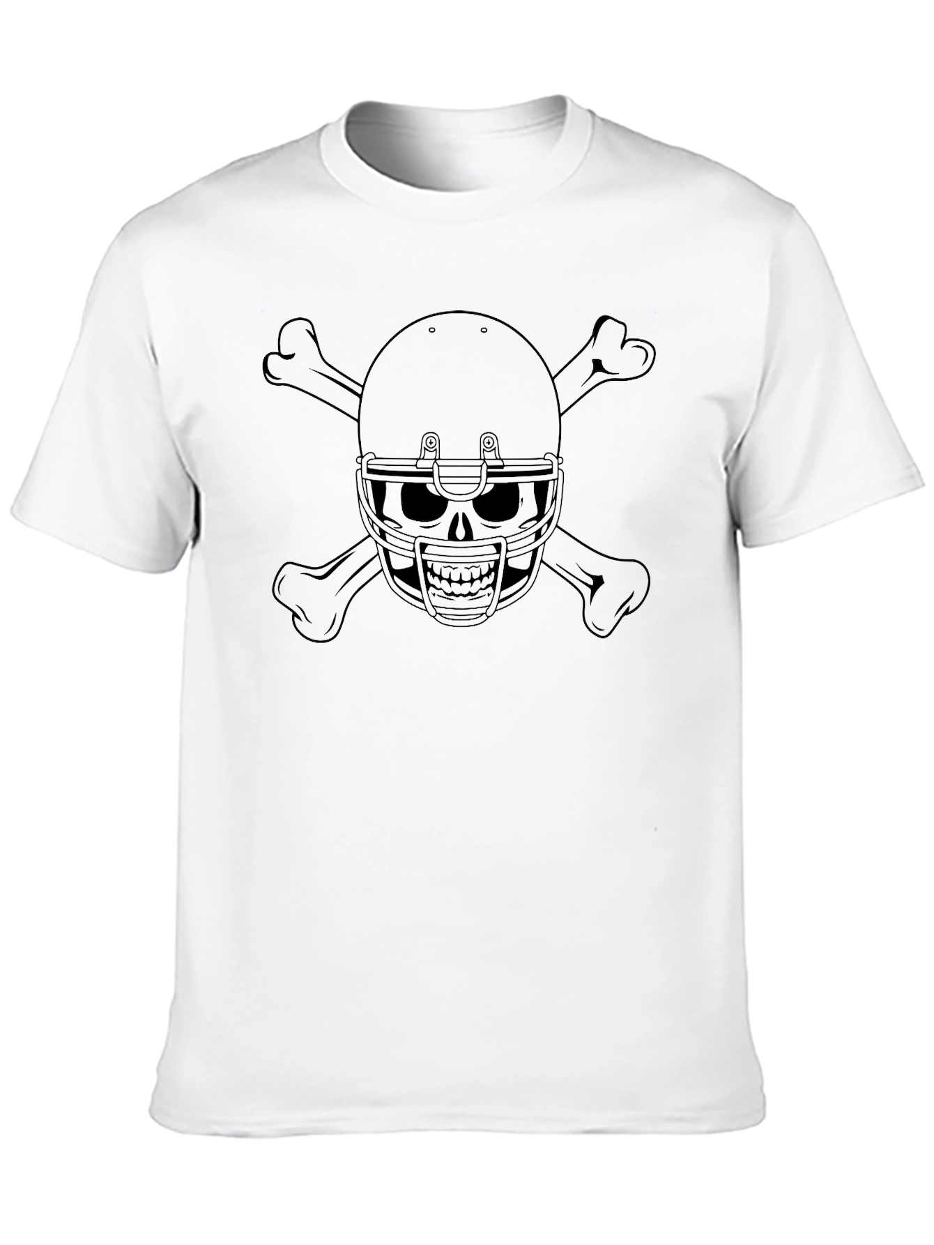 Skull Football Helmet & Crossbones T-Shirt