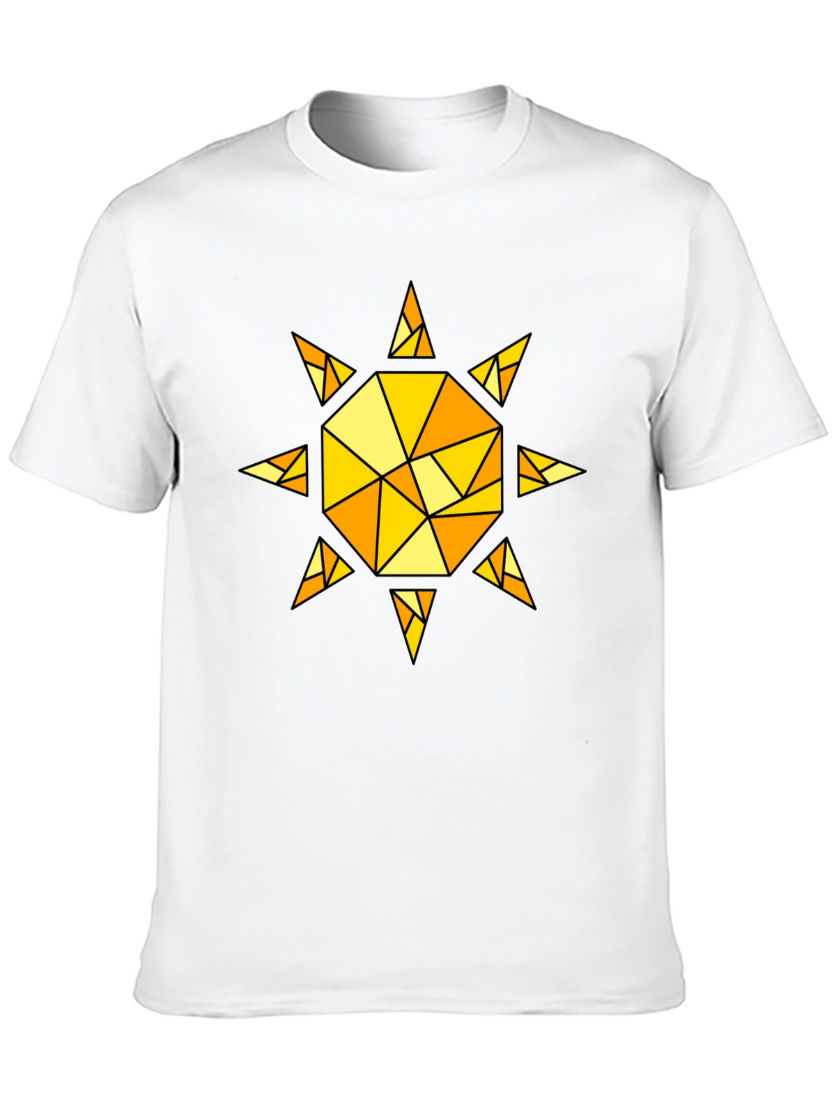 Geometric Sunburst T-Shirt - Black