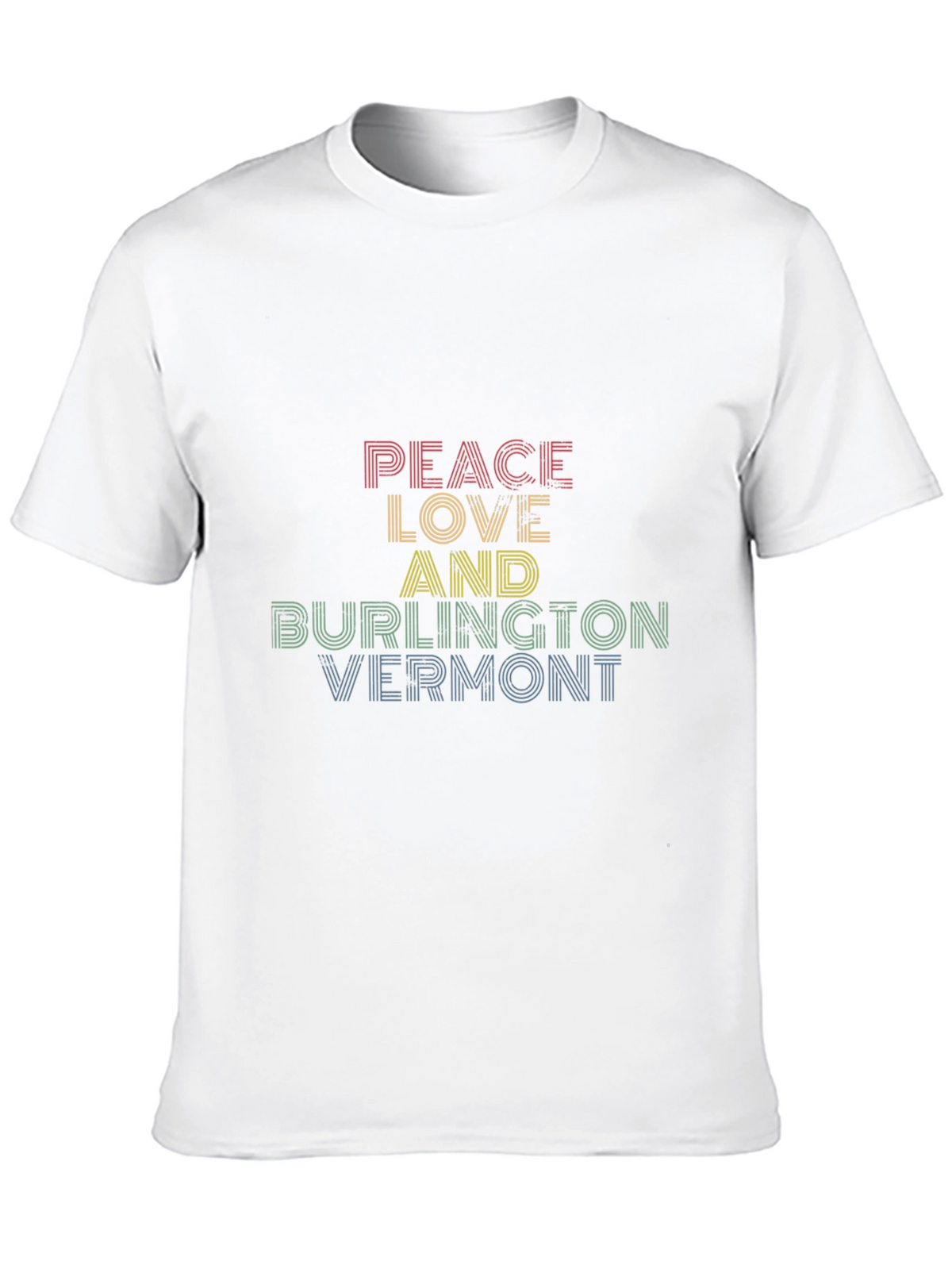 Peace Love Burlington Vermont Black T-Shirt