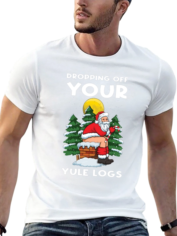 Dropping Off Your Yule Logs Funny Santa T-Shirt