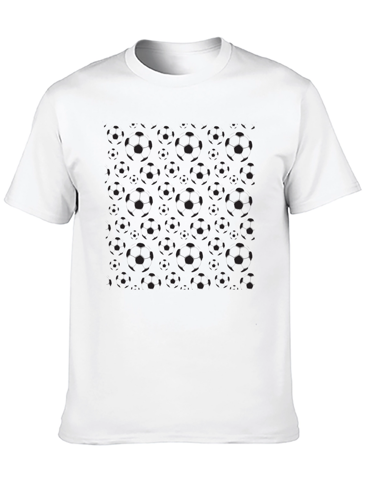 Black Soccer Ball Pattern T-Shirt