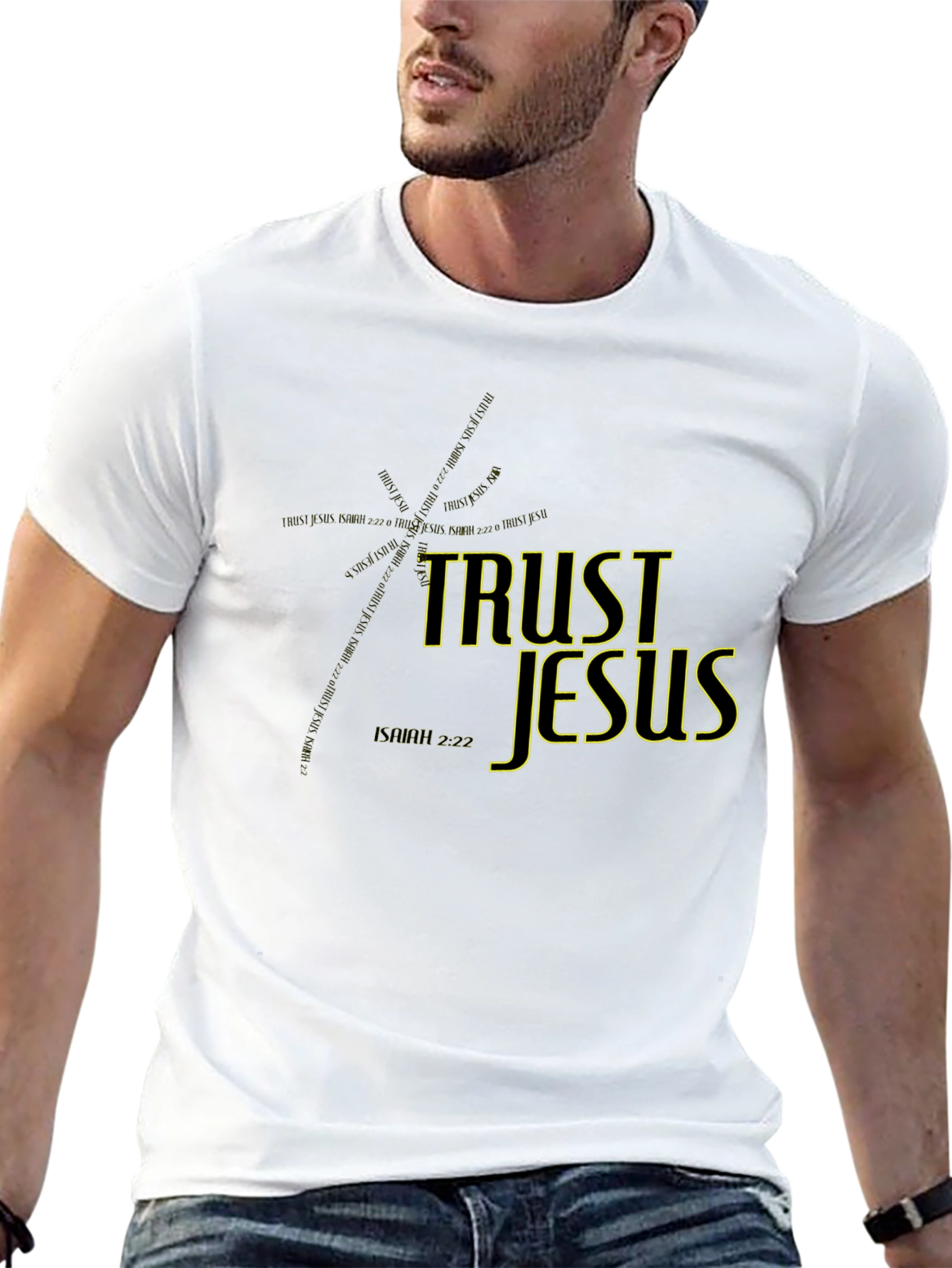 Trust Jesus Black Graphic Tee