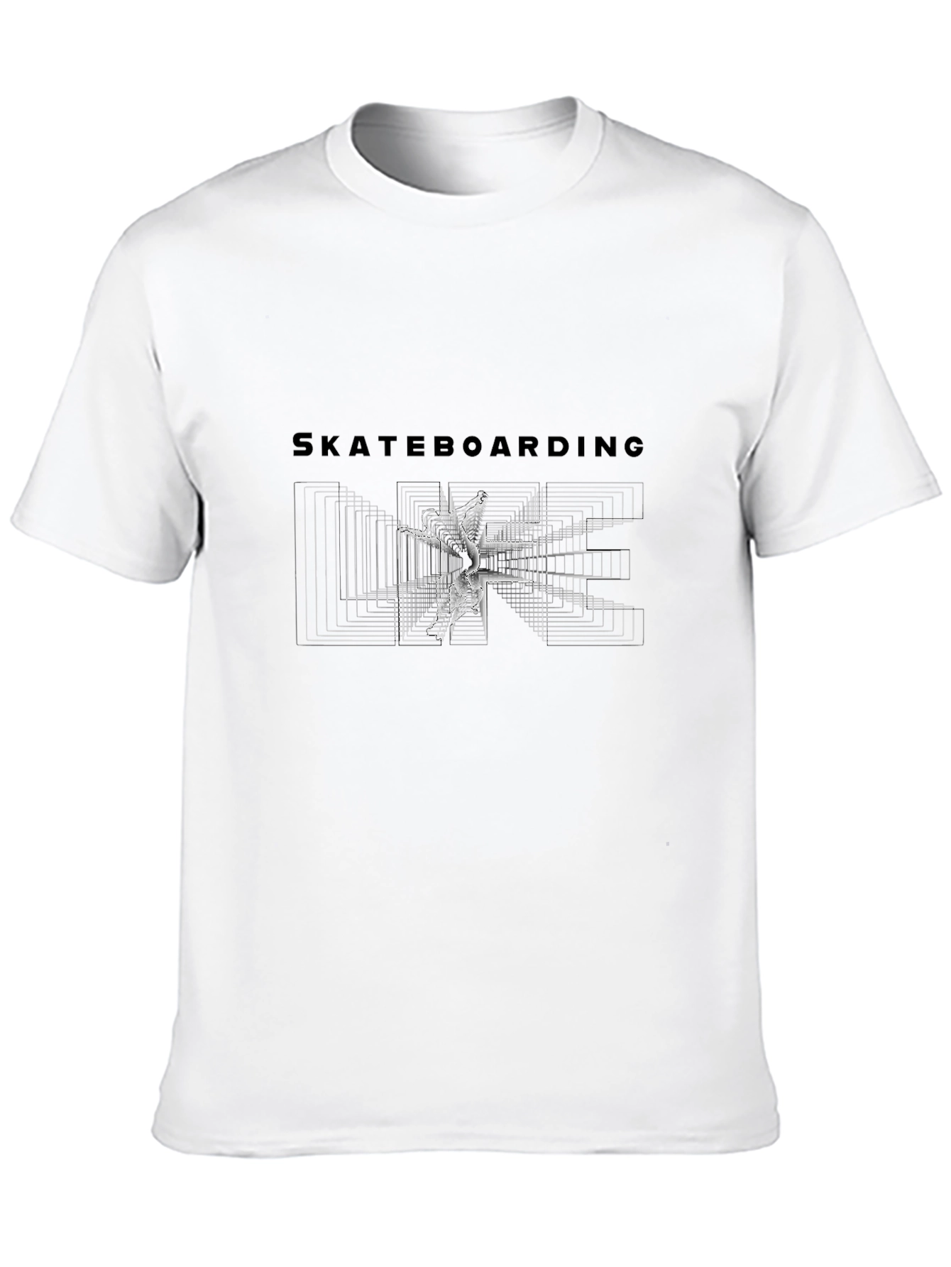 Skateboarding Graphic Tee - Black