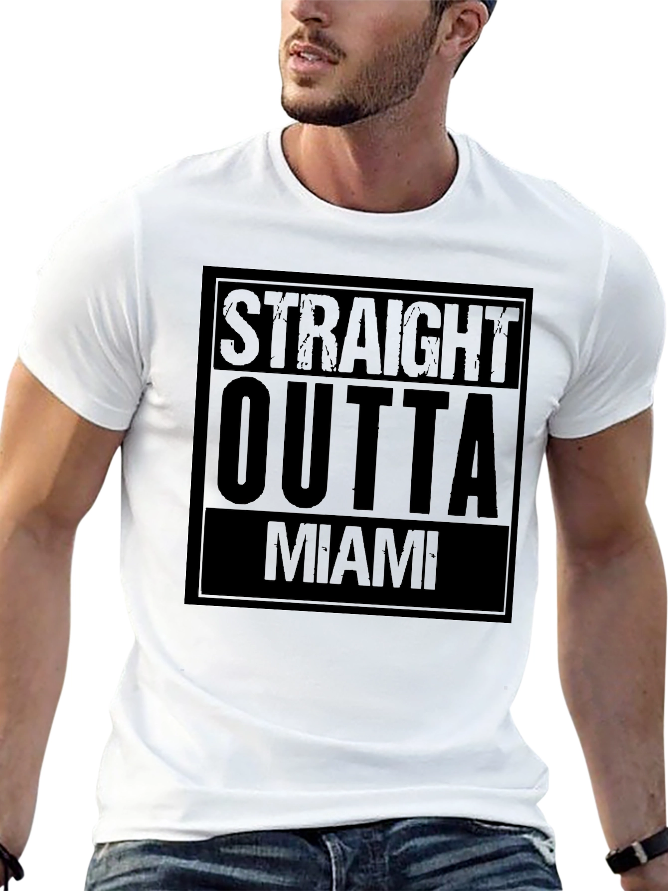 Straight Outta Miami Black T-Shirt