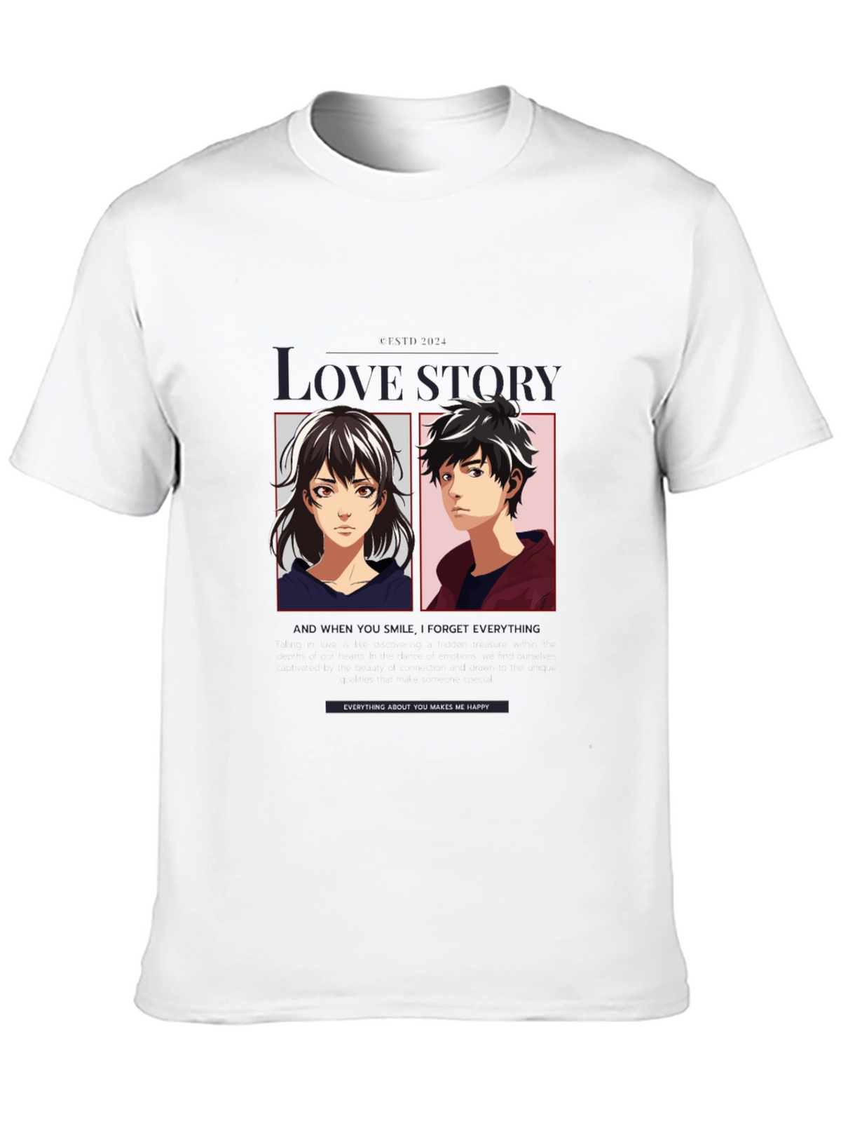 Love Story Anime Graphic T-Shirt