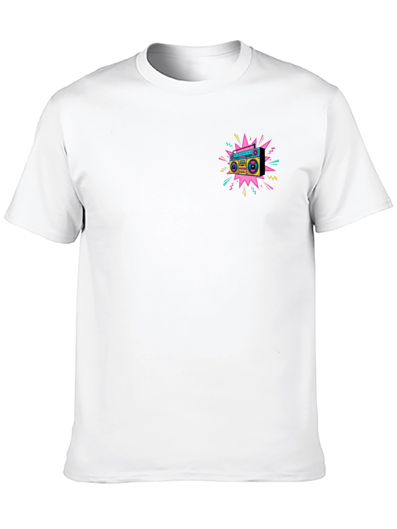 Retro Boombox Graphic Tee - Black