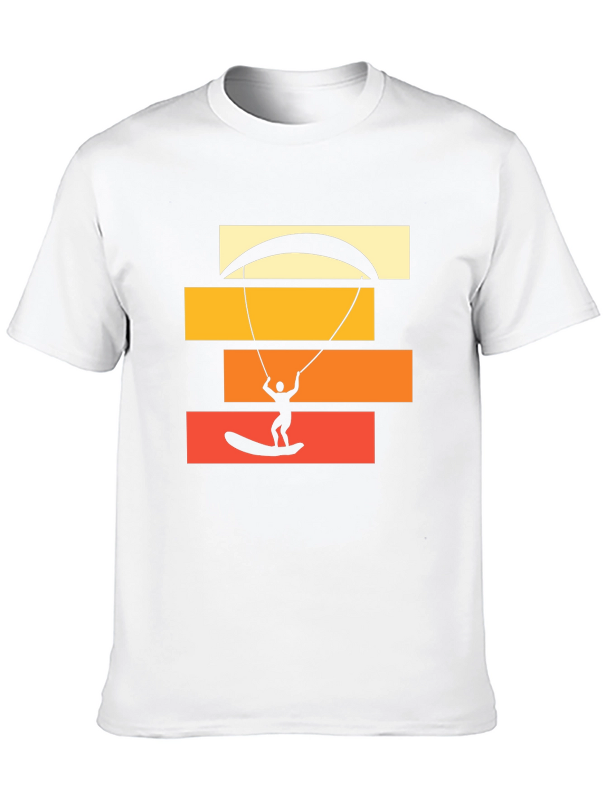 Kite Surfing Graphic Tee - Black Cotton T-Shirt