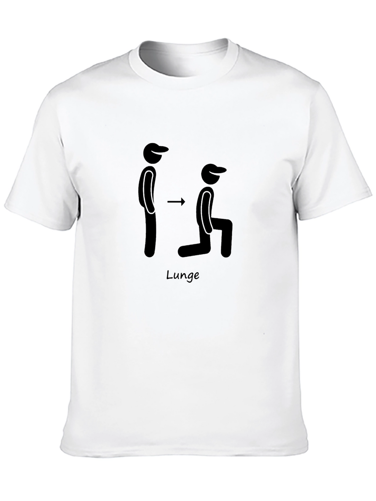 Mens Black Lunge Exercise Graphic T-Shirt
