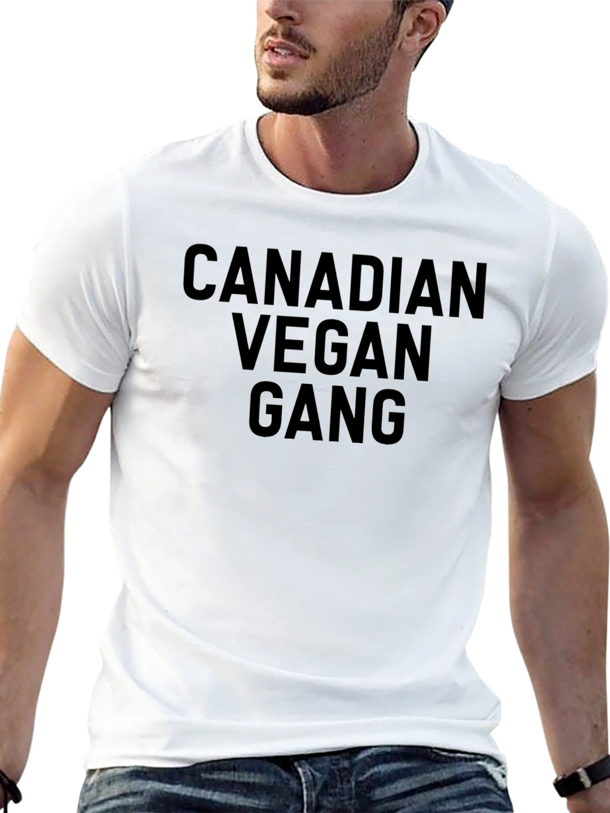 Canadian Vegan Gang T-Shirt - Black Cotton Tee