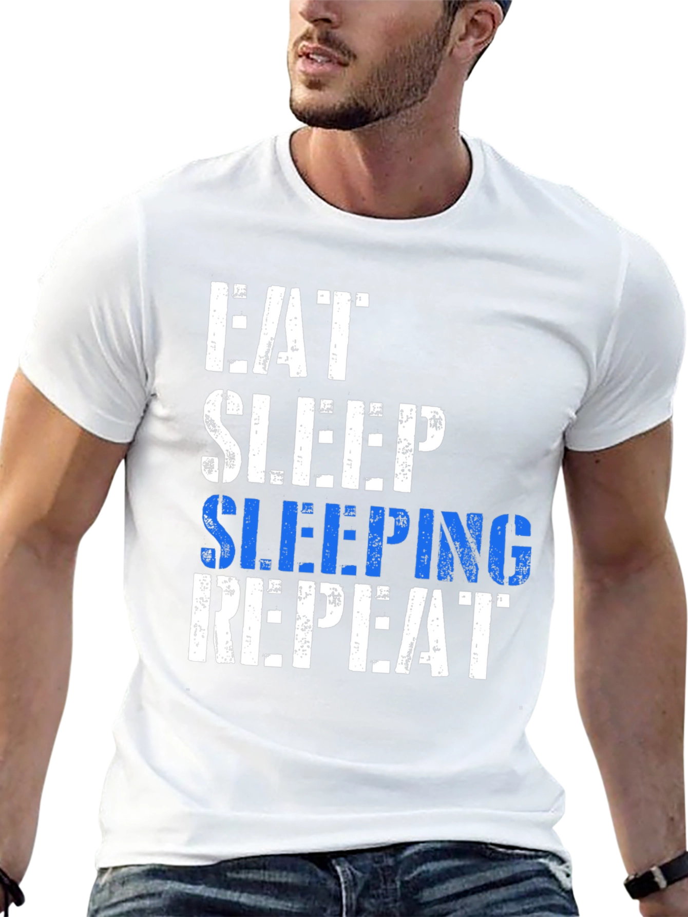 Eat Sleep Sleeping Repeat T-Shirt - Fun Graphic Tee