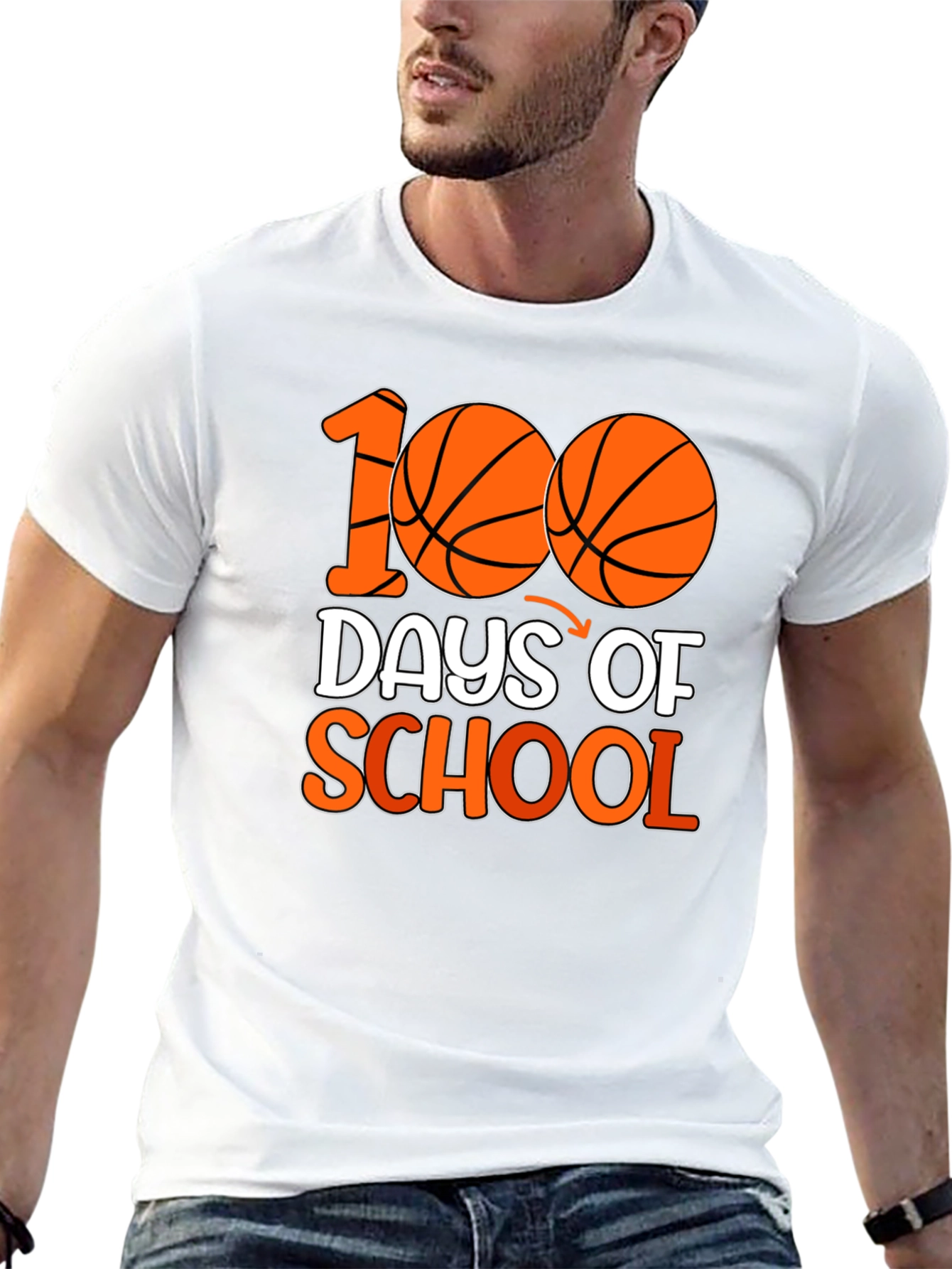100 Days of School Basketball T-Shirt