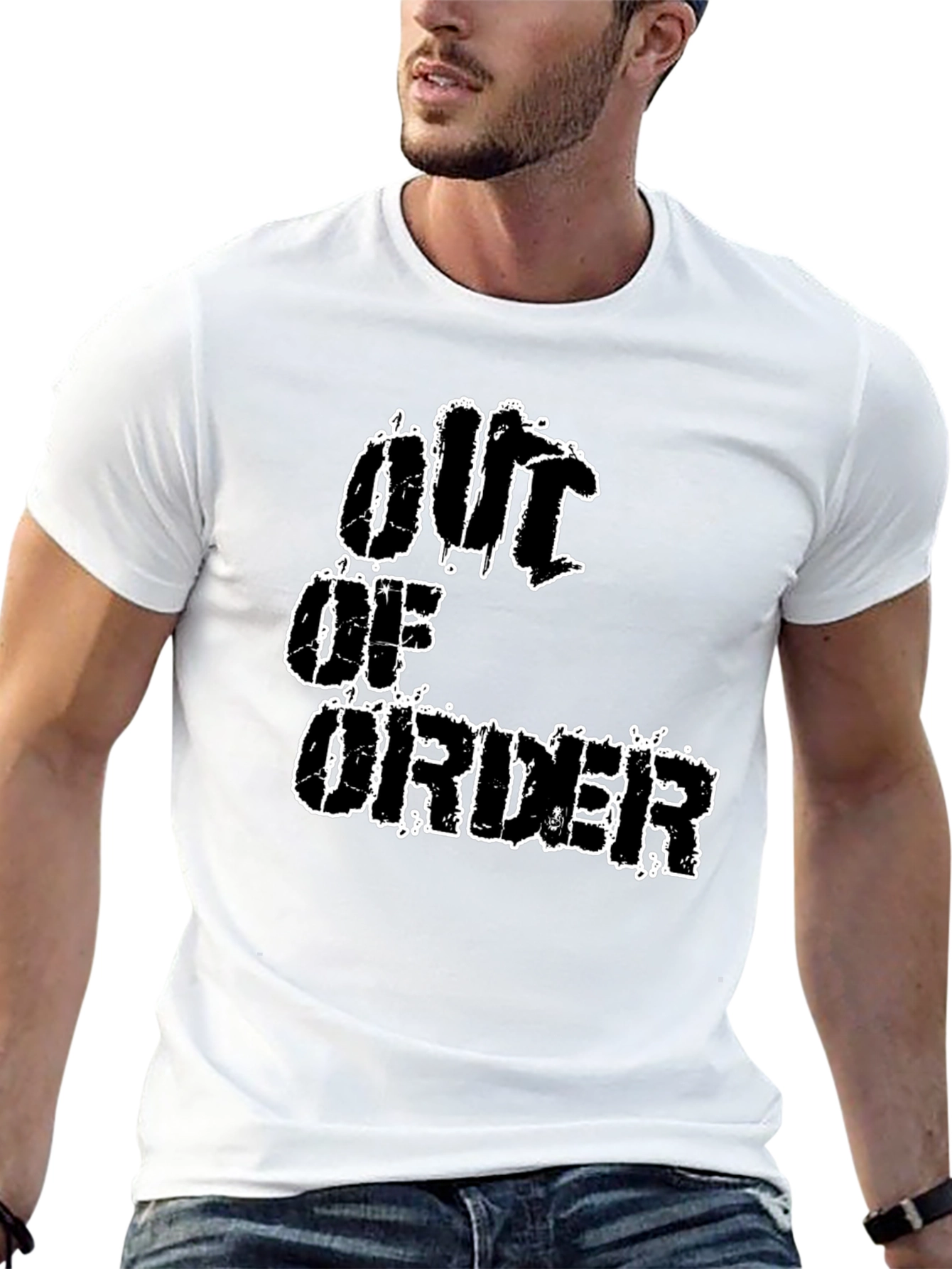 Out Of Order Graphic T-Shirt - Black