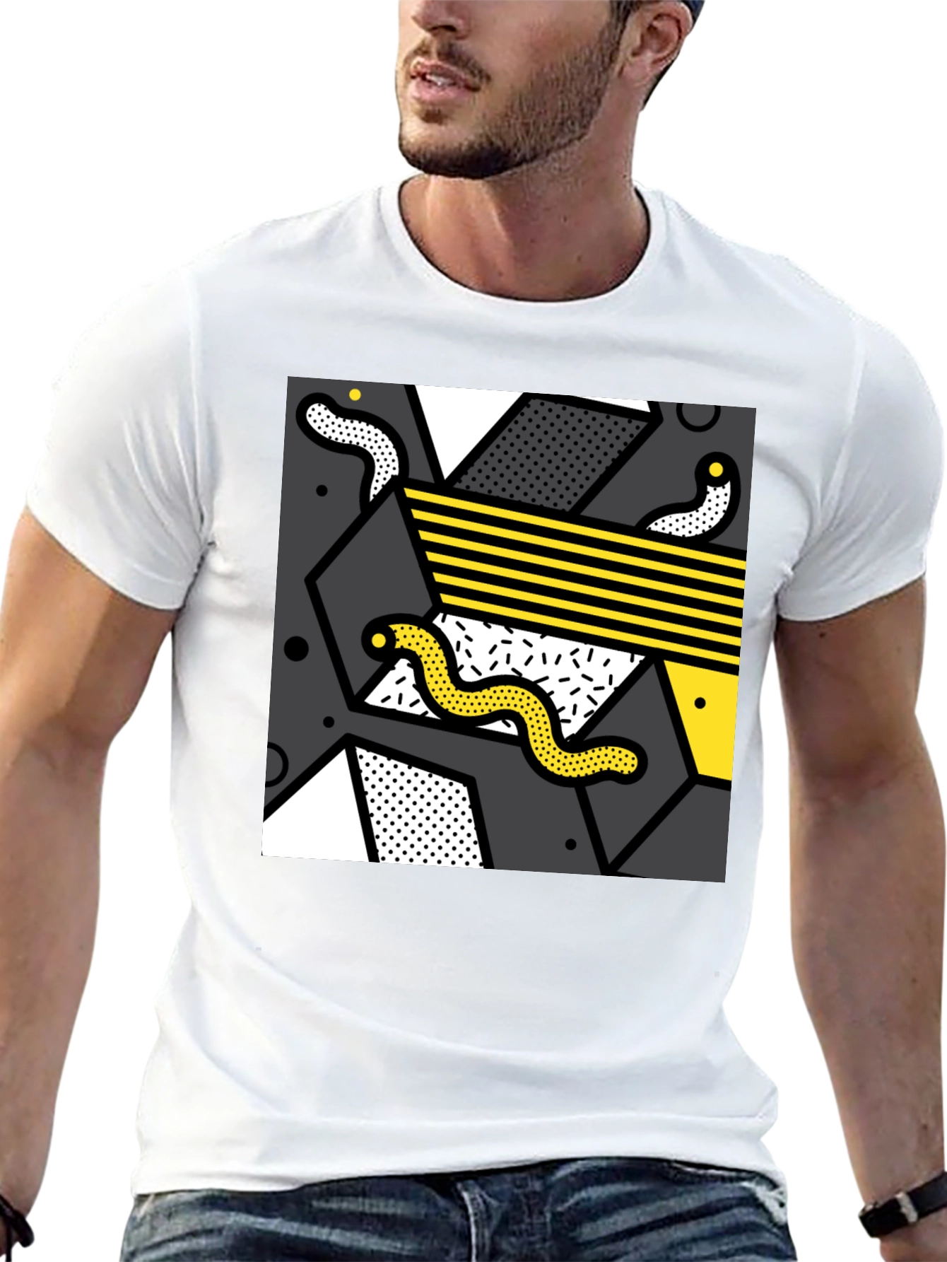 Abstract Graphic Print Crew Neck T-Shirt