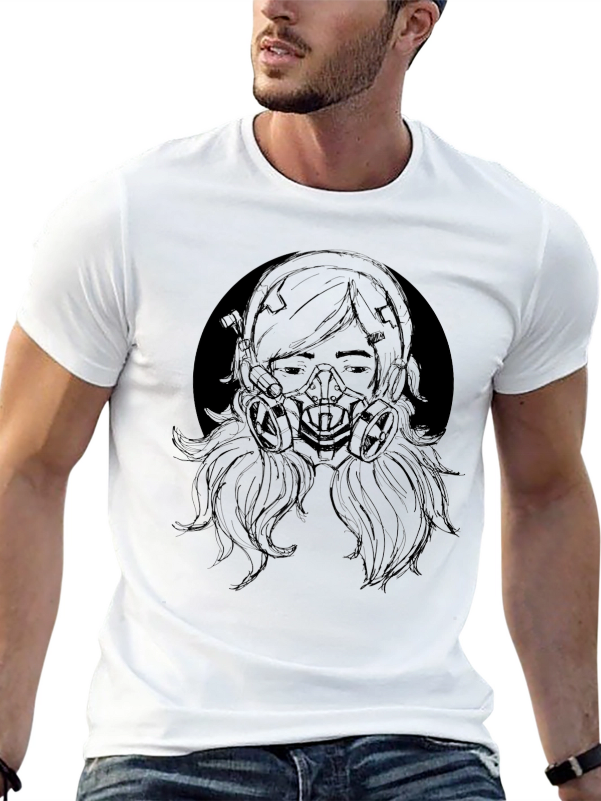 Gas Mask Girl Graphic Tee - Black T-Shirt