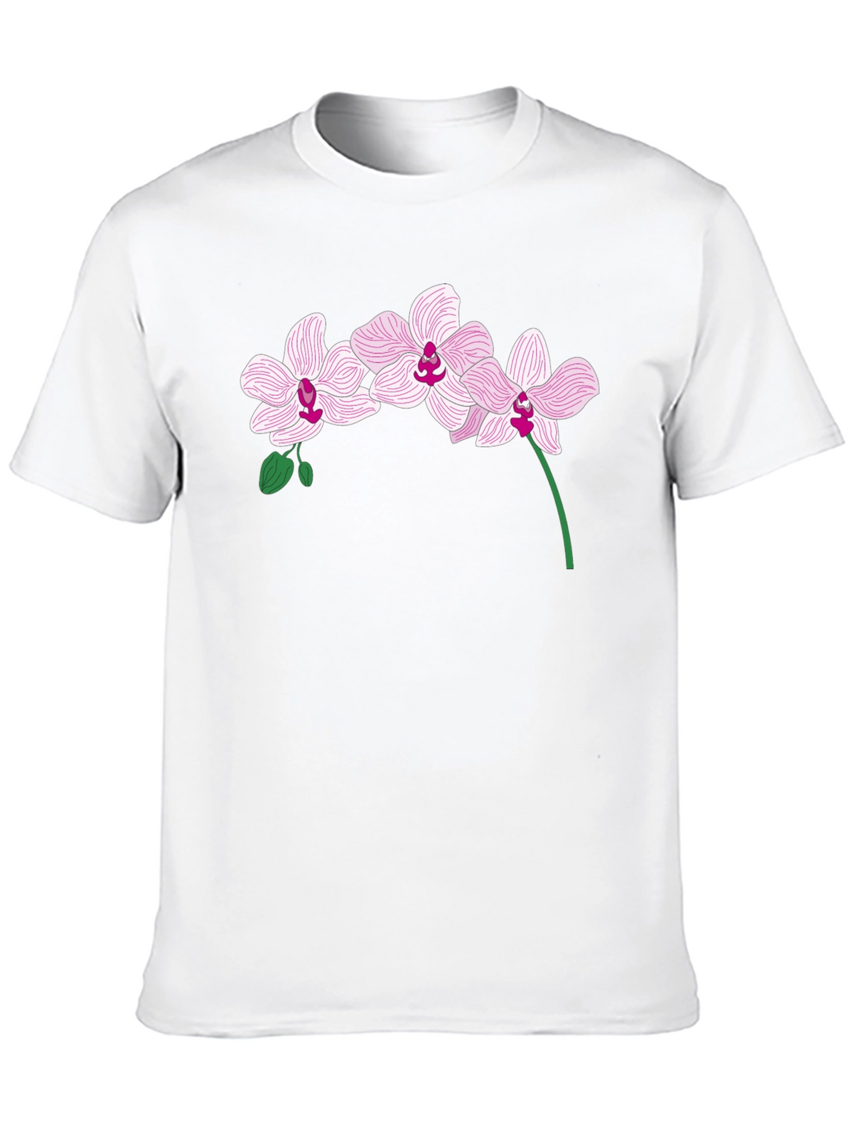 Orchid Flower Graphic T-Shirt - Black