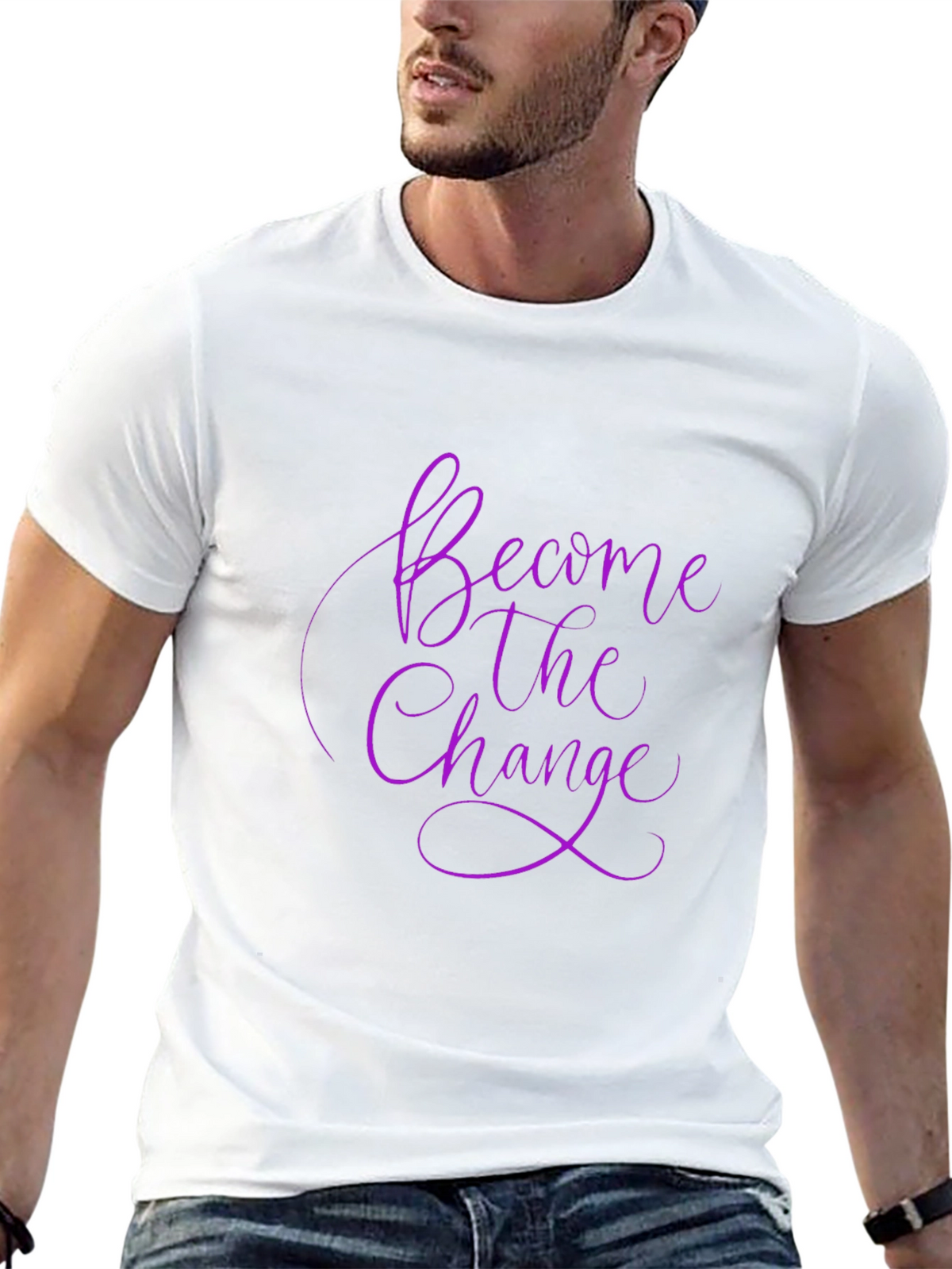Become The Change Black Graphic Tee Shirt