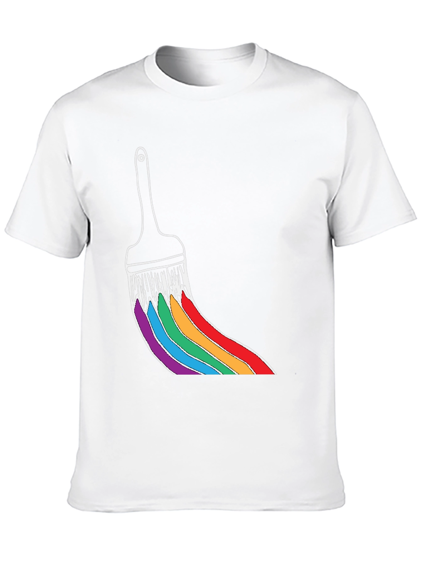 Rainbow Paint Brush Graphic Tee - Unisex