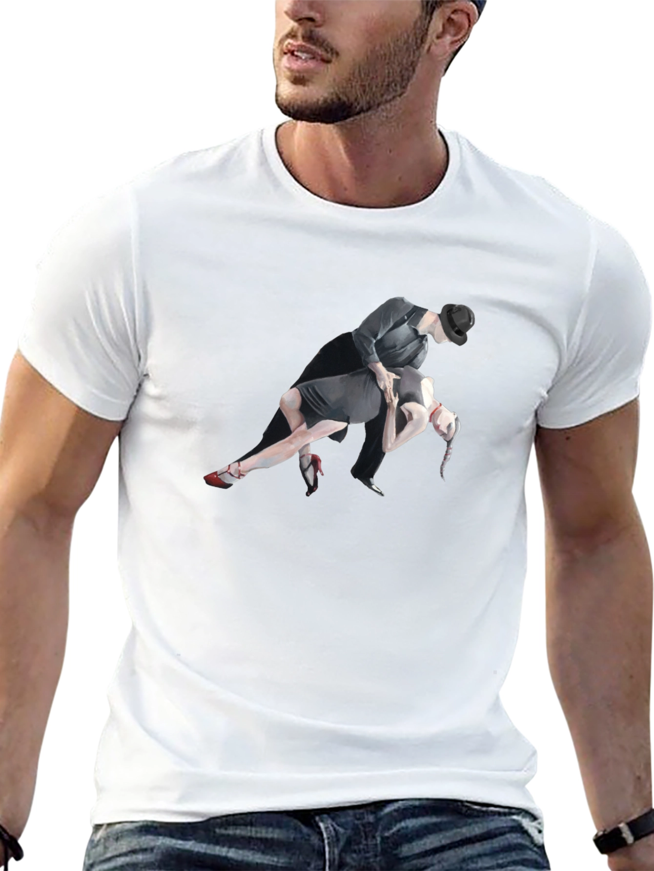 Tango Dance Graphic Tee - Stylish Black T-Shirt