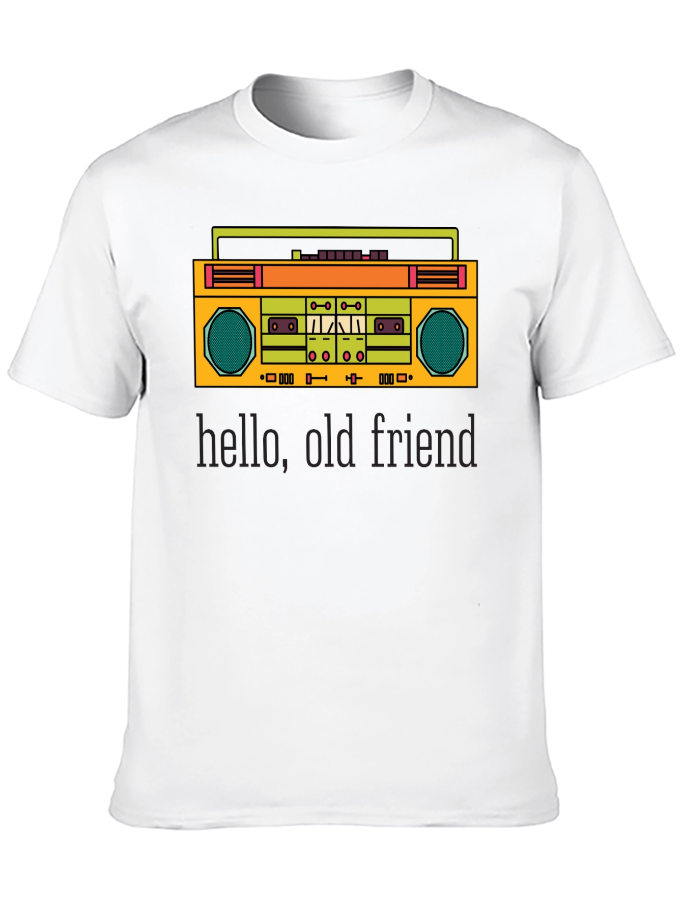 Retro Boombox Graphic Tee - Hello Old Friend