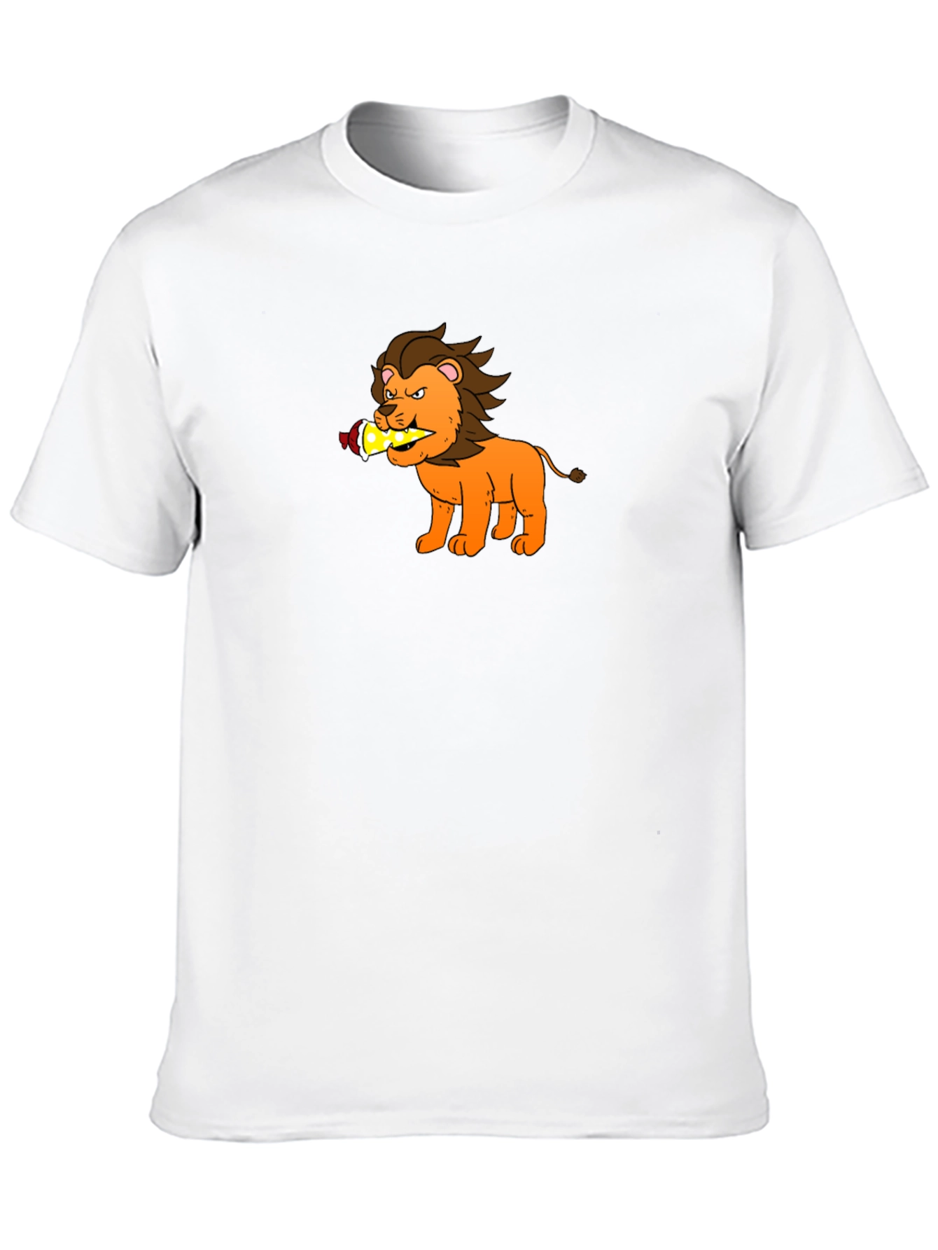 Cartoon Lion T-Shirt - Black Cotton Tee