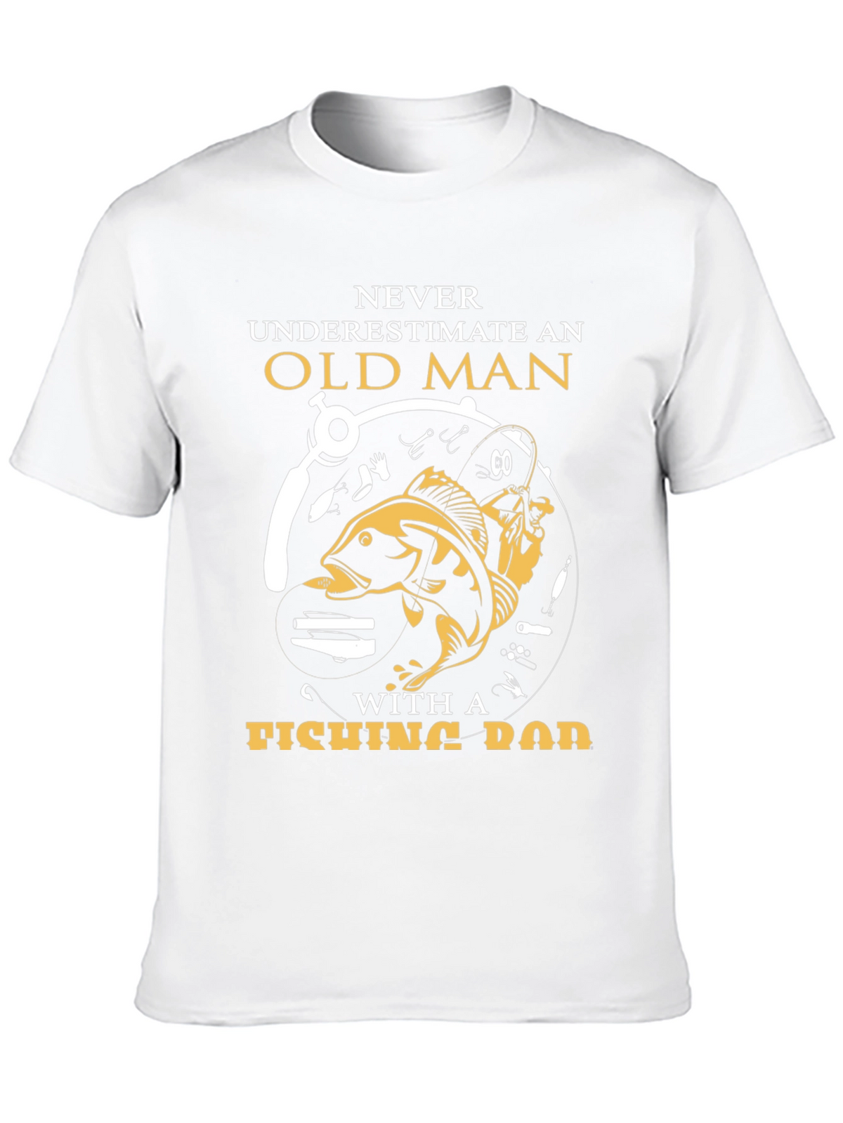 Never Underestimate Old Man Fishing Rod T-Shirt