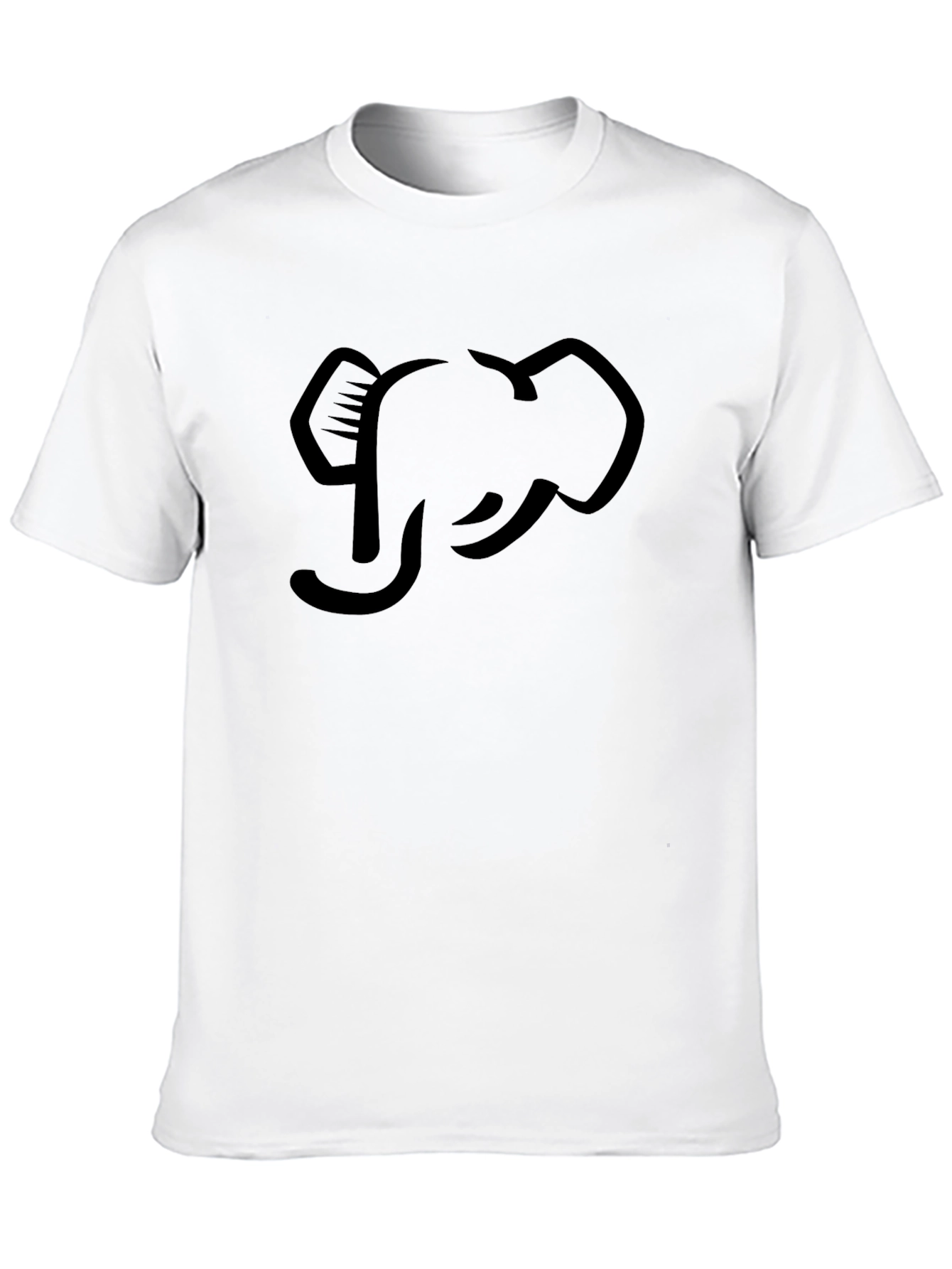 Elephant Graphic Print Black T-Shirt