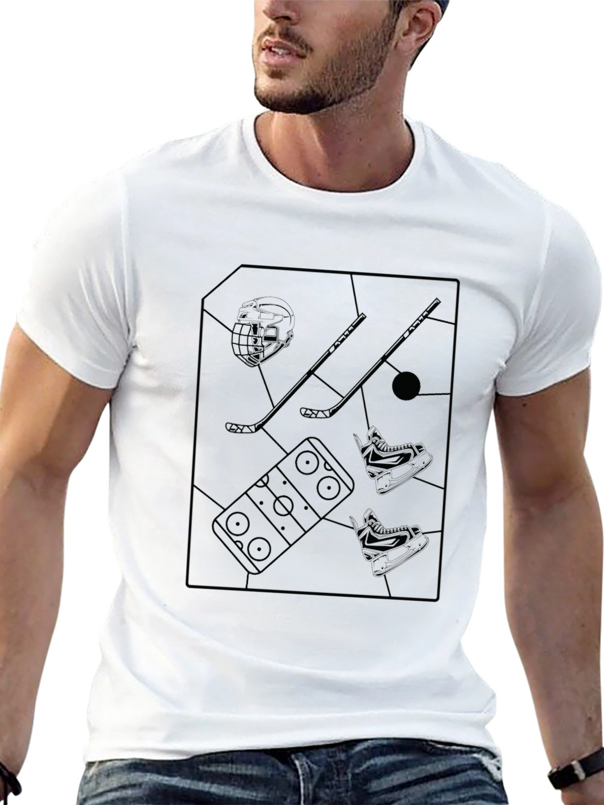 Hockey Graphic Black T-Shirt
