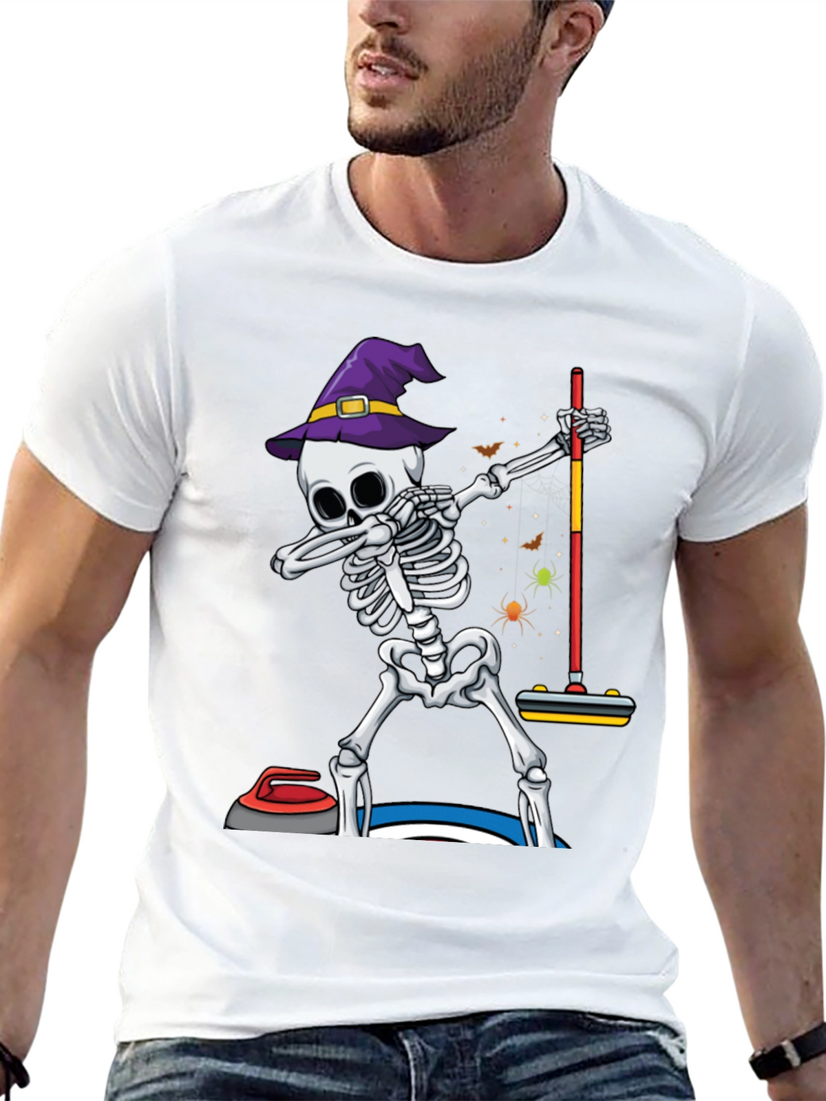 Halloween Skeleton Curling T-Shirt