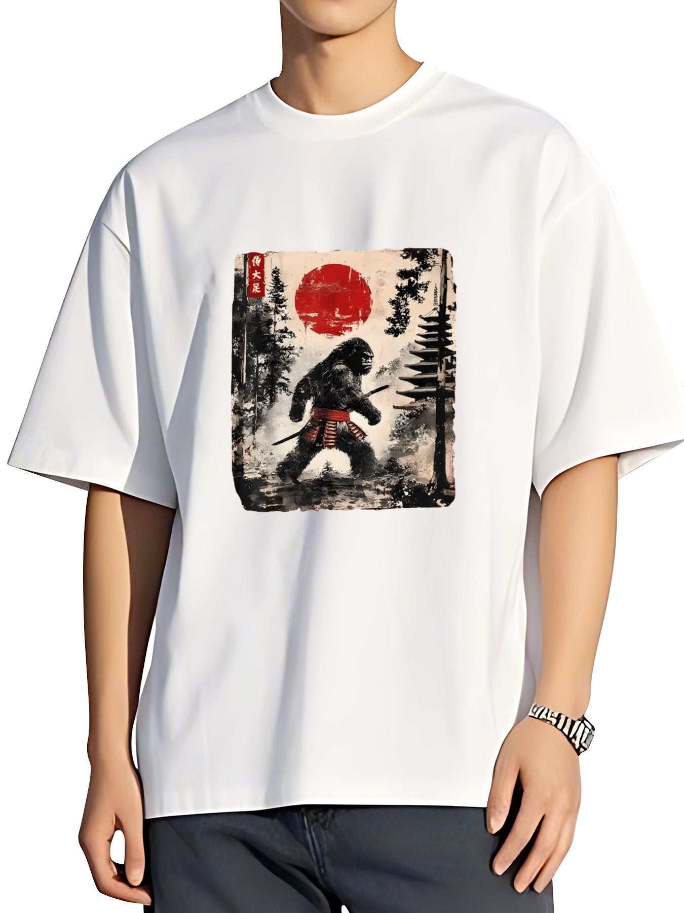 T-shirt Tokyo-tiger-japanese-samurai-bigfoot-washed-t-shirt