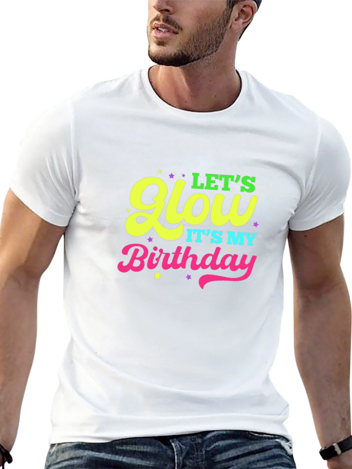 Lets Glow Birthday Black T-Shirt