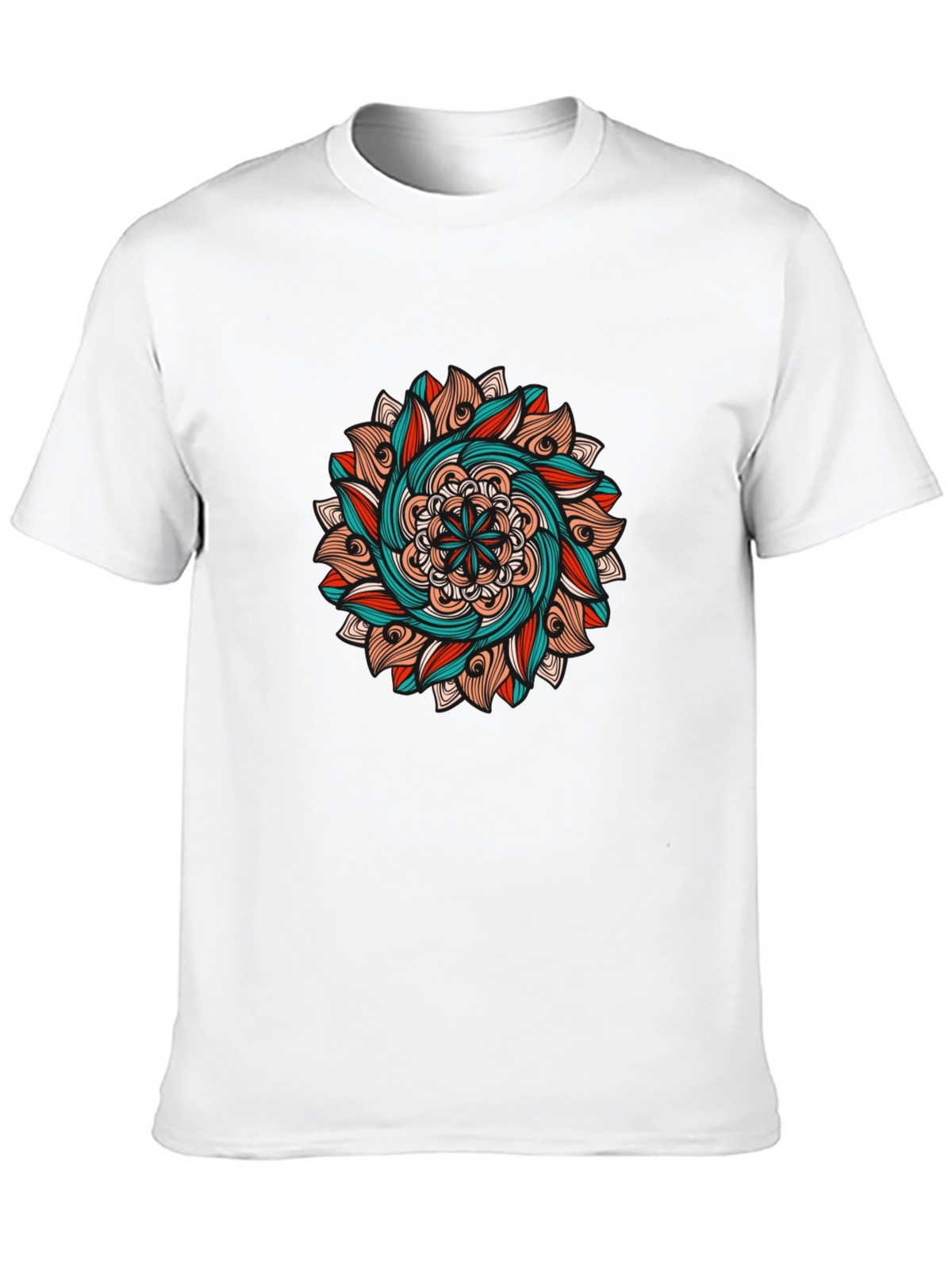 Mandala Graphic Tee - Black Cotton T-Shirt