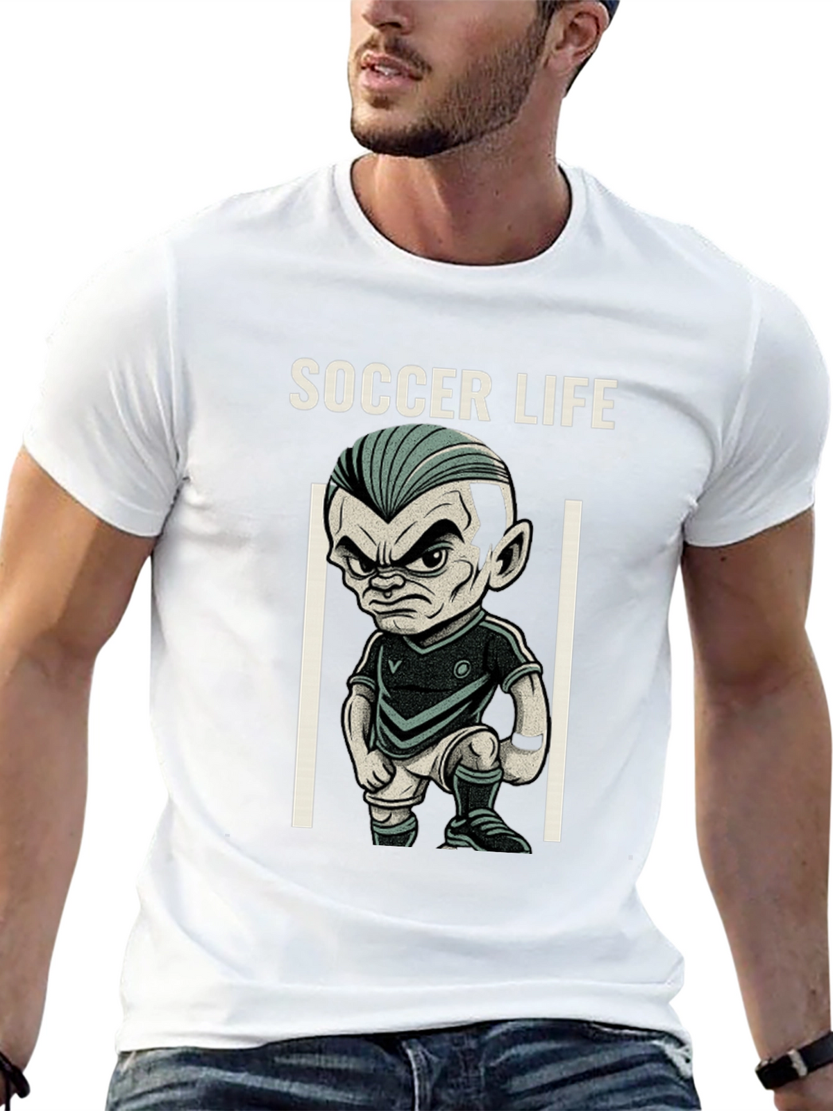 Soccer Life Cartoon Graphic Tee