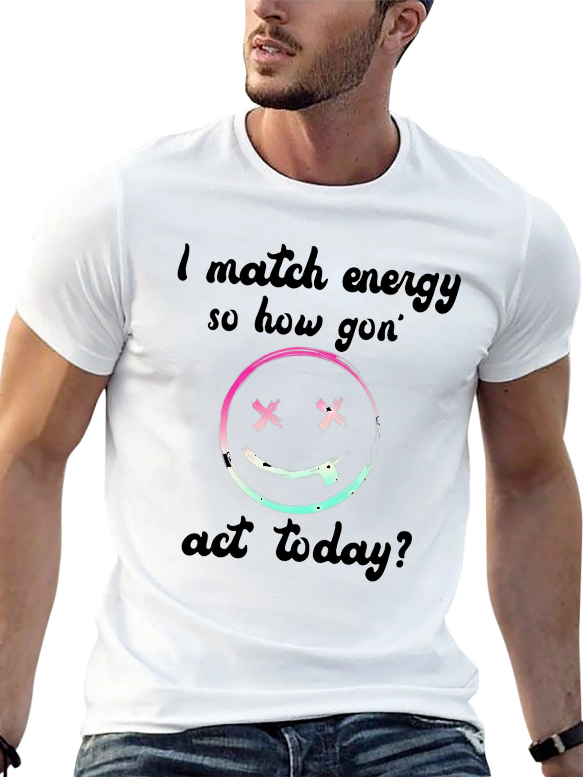 I Match Energy Graphic Black T-Shirt