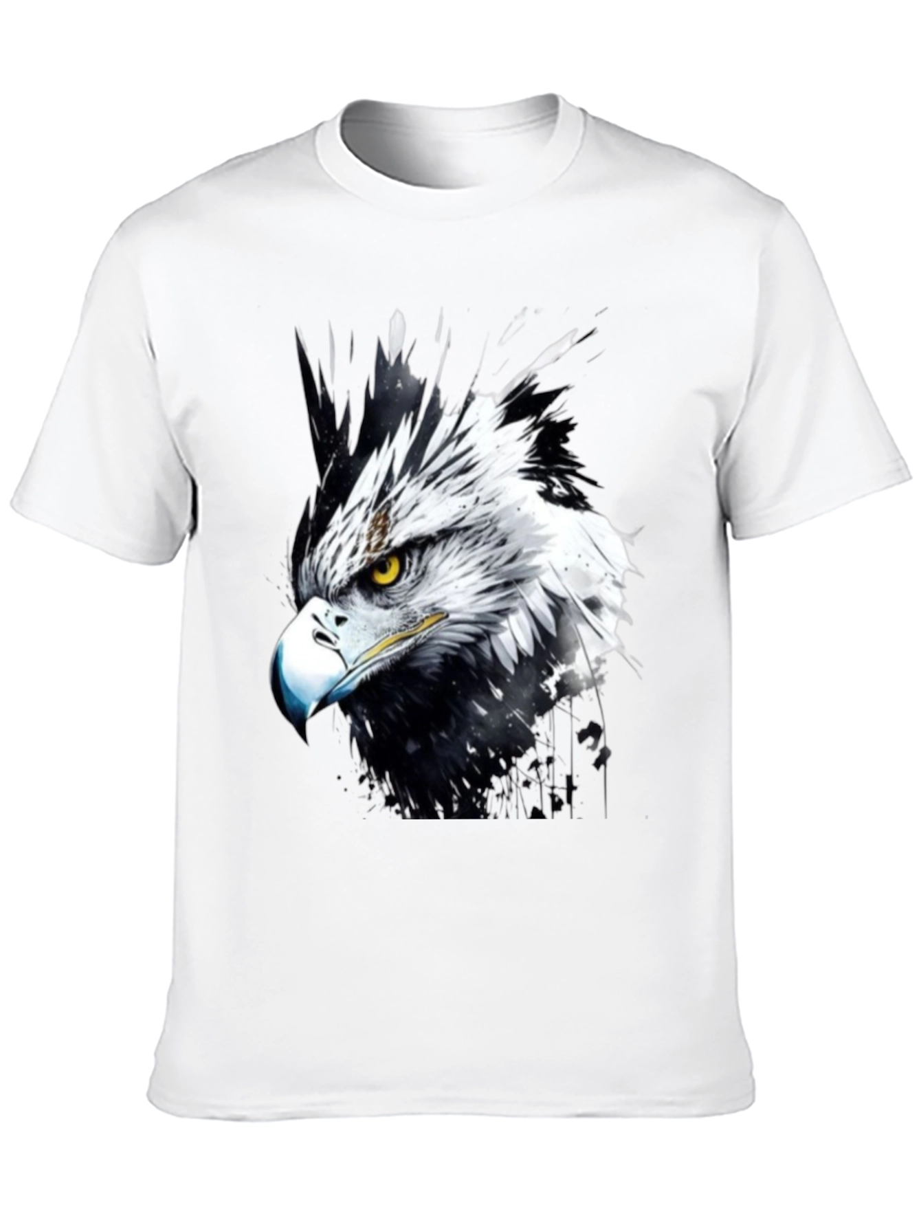 Eagle Art Print Black T-Shirt