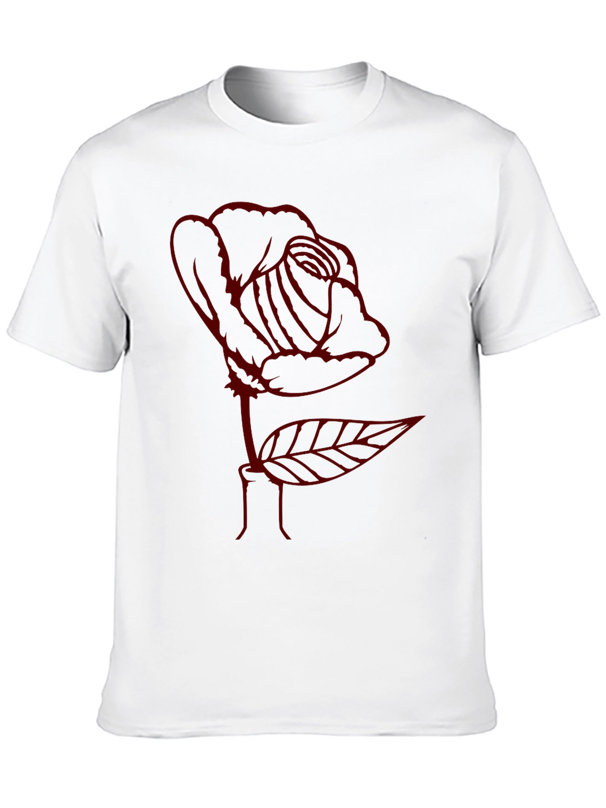Rose Outline Graphic Tee - Soft Cotton