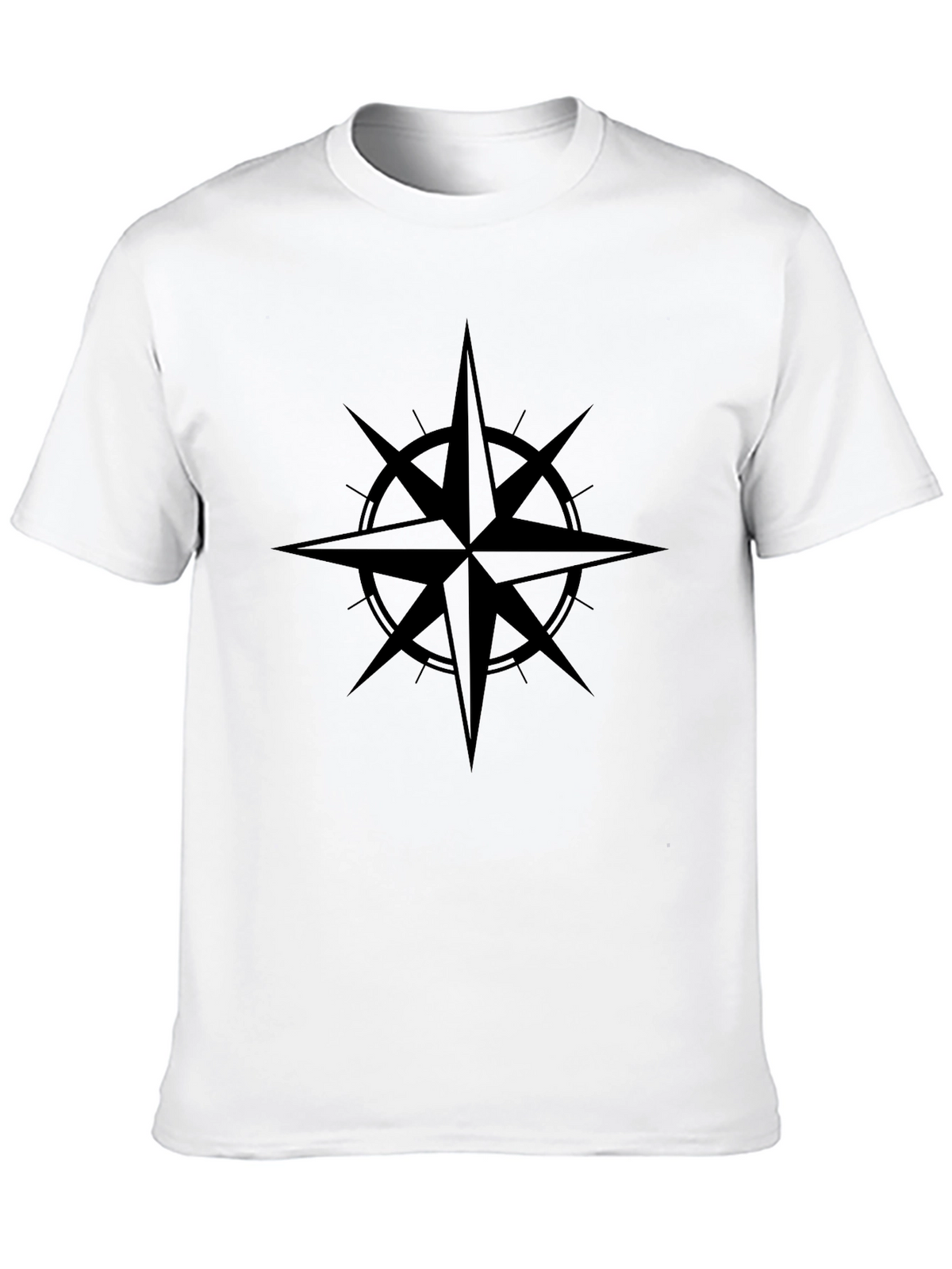 Mens Black Compass Graphic T-Shirt