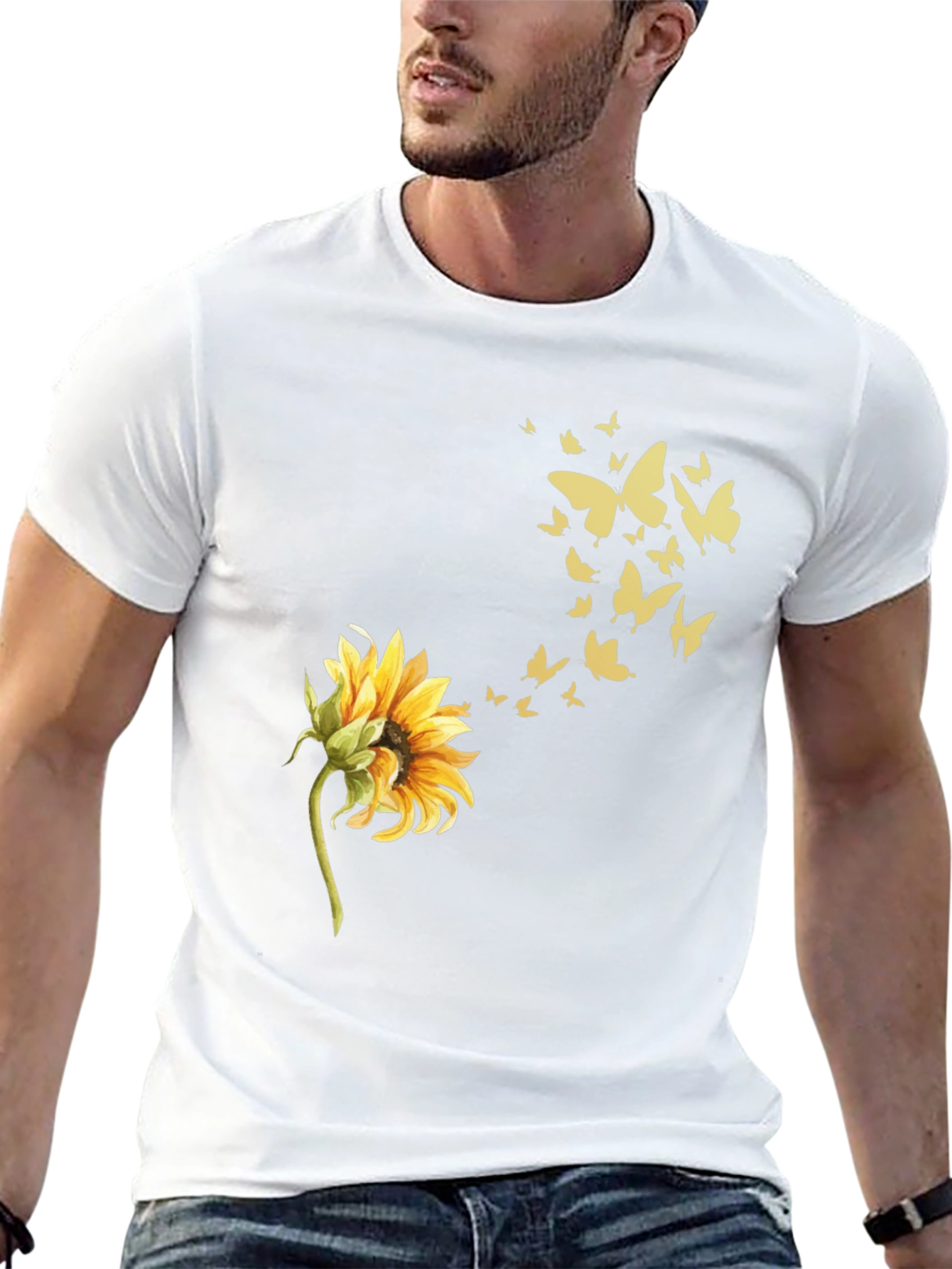 Sunflower Butterfly Graphic Tee