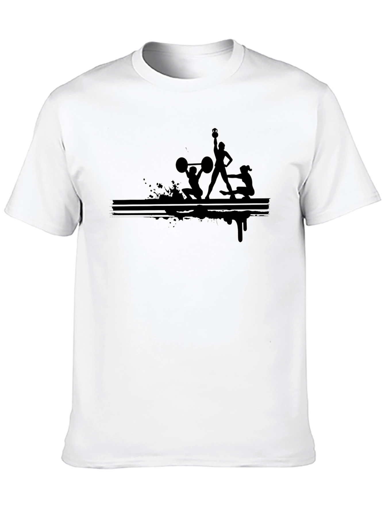 Black Workout Graphic Tee - Fitness Design