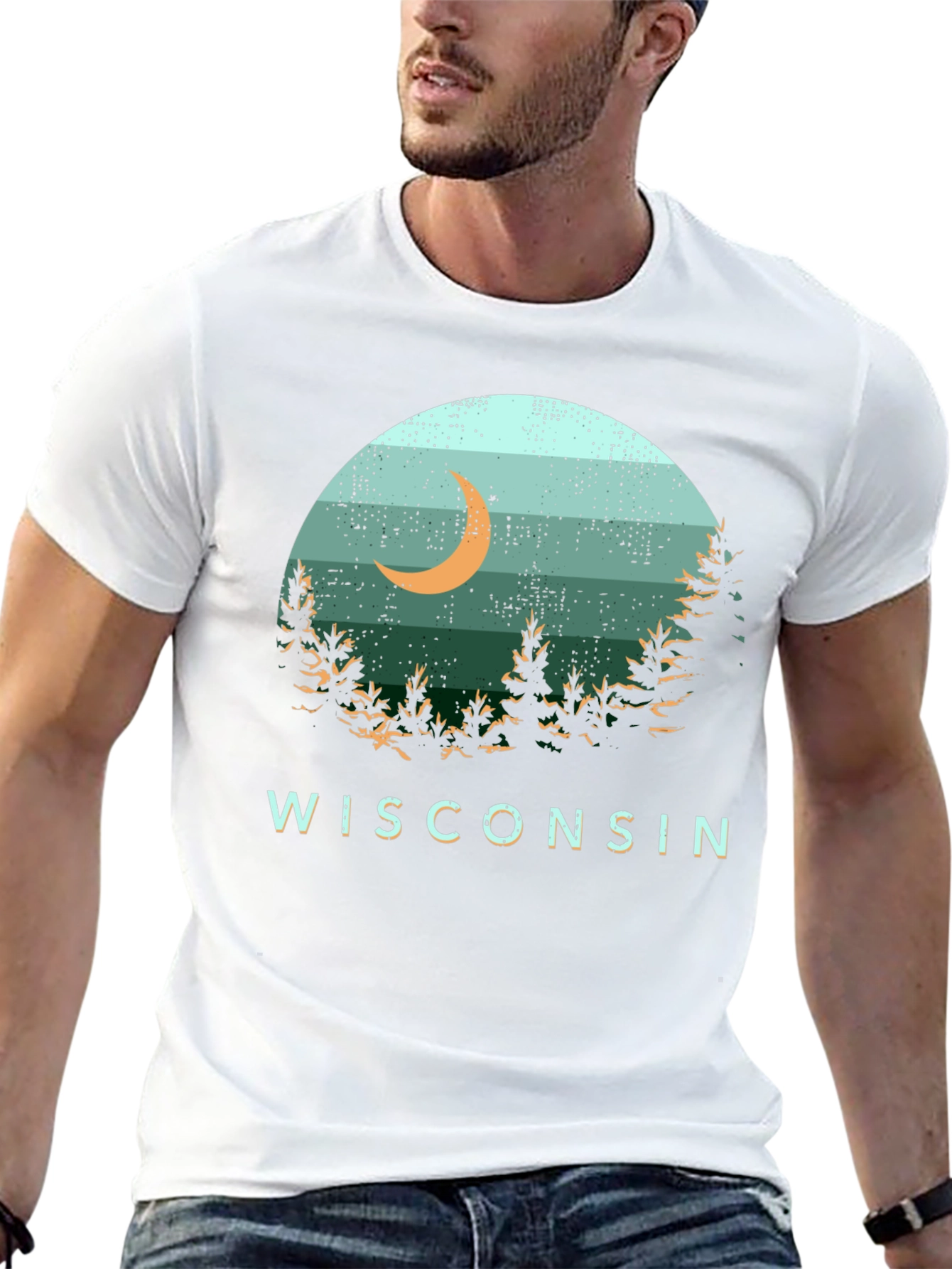 Wisconsin Nature Scene Graphic Tee - Black