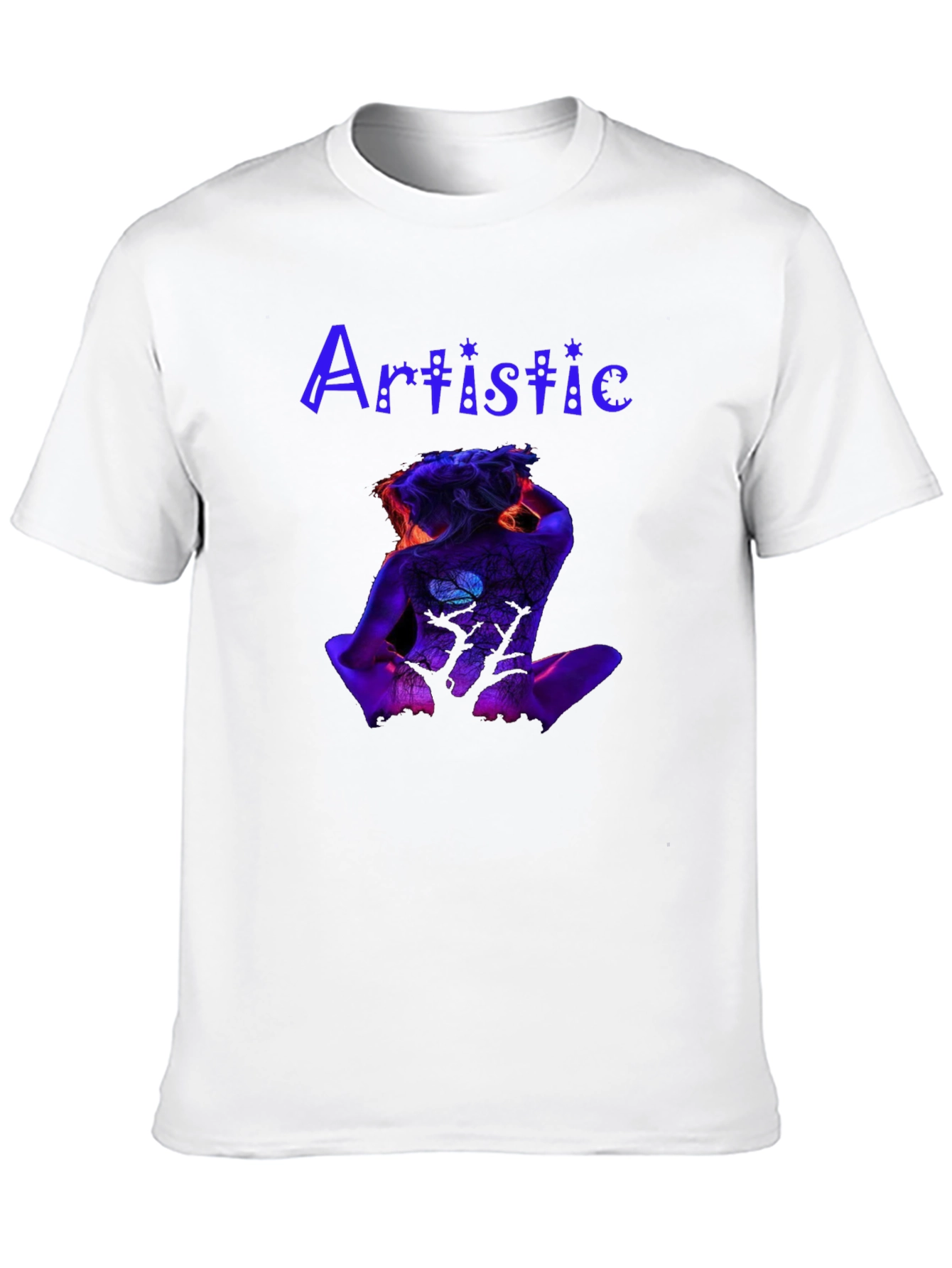 Artistic Body Art Print Black Tee