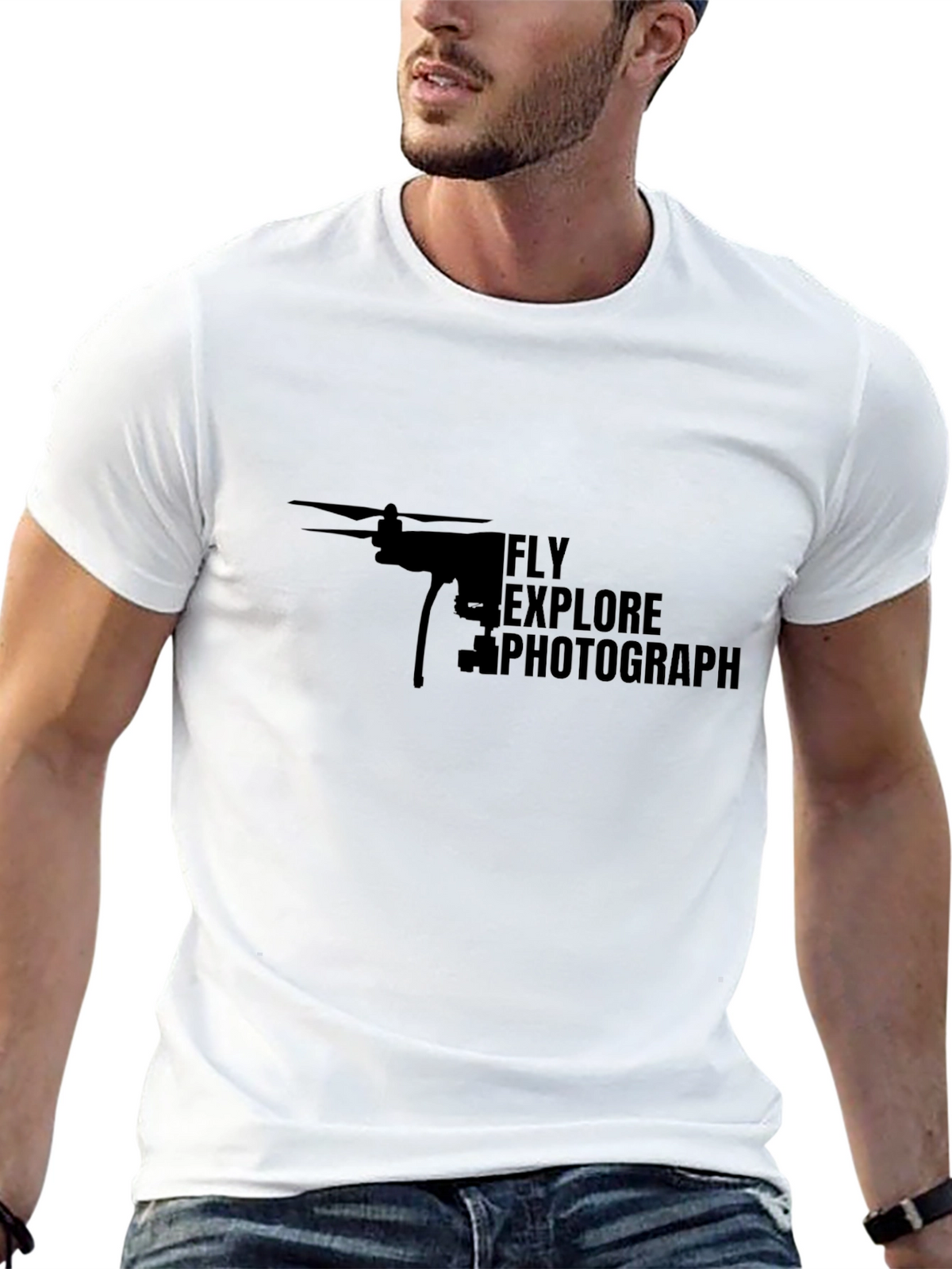 Fly Explore Photograph Drone Graphic T-Shirt