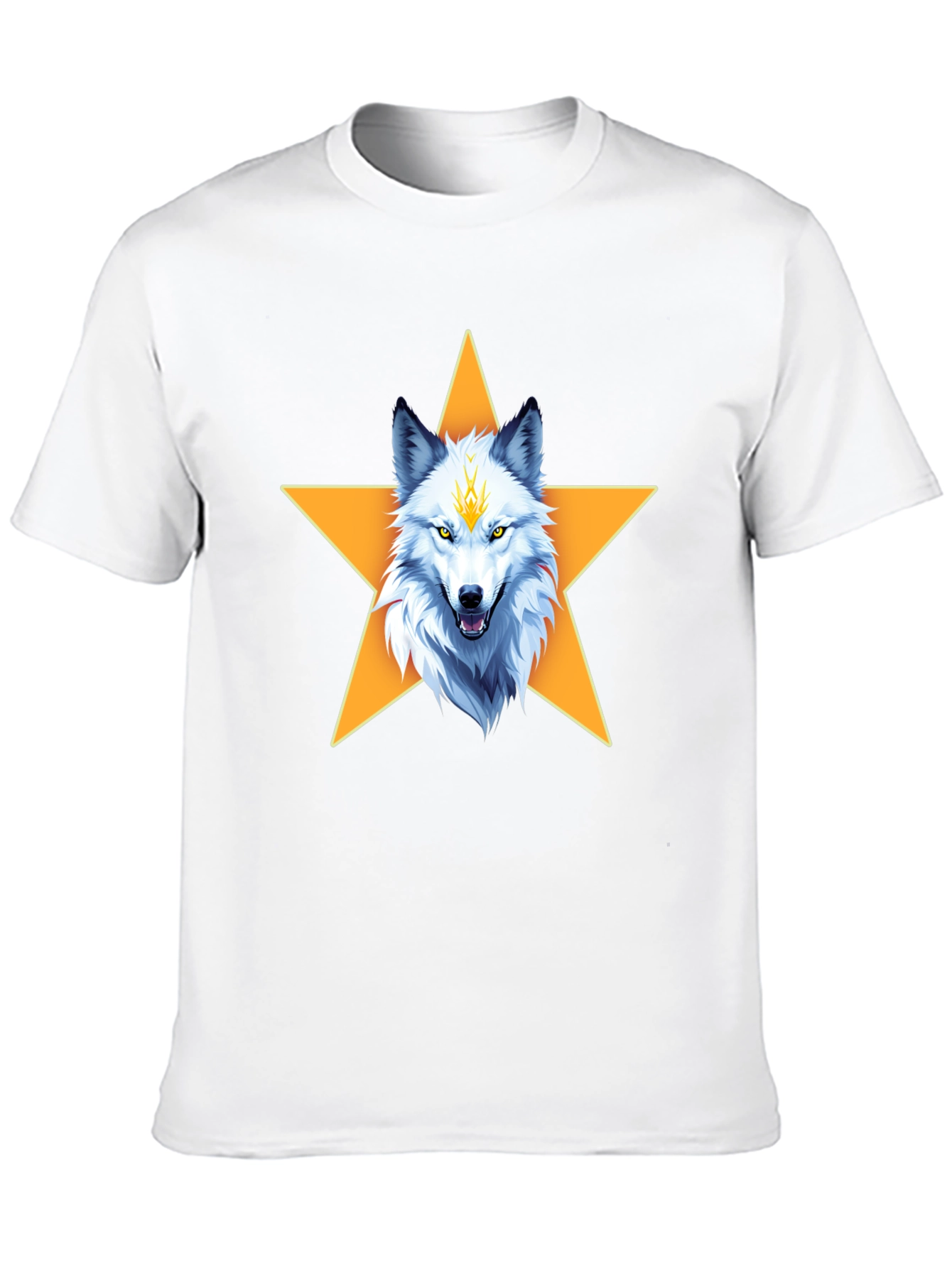 Wolf Star Graphic T-Shirt - Black