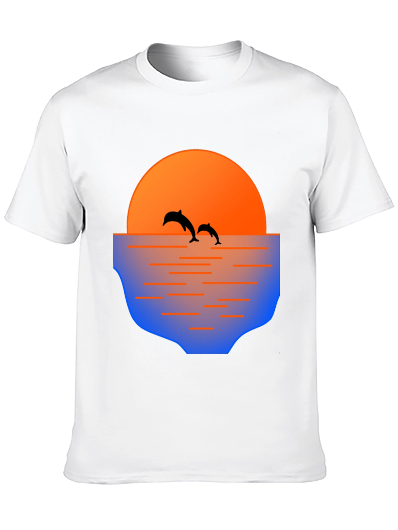Dolphin Sunset Graphic Tee - Mens Black T-Shirt