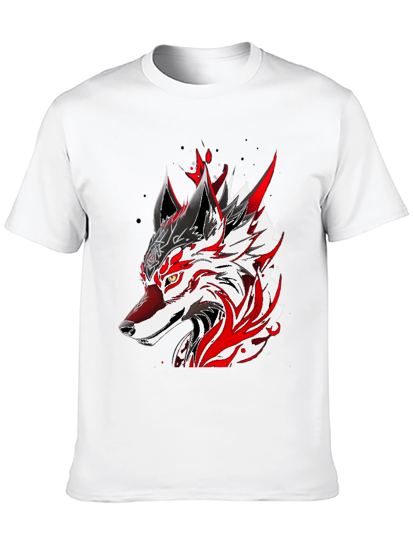 Wolf Graphic Black T-Shirt - Bold Anime Design