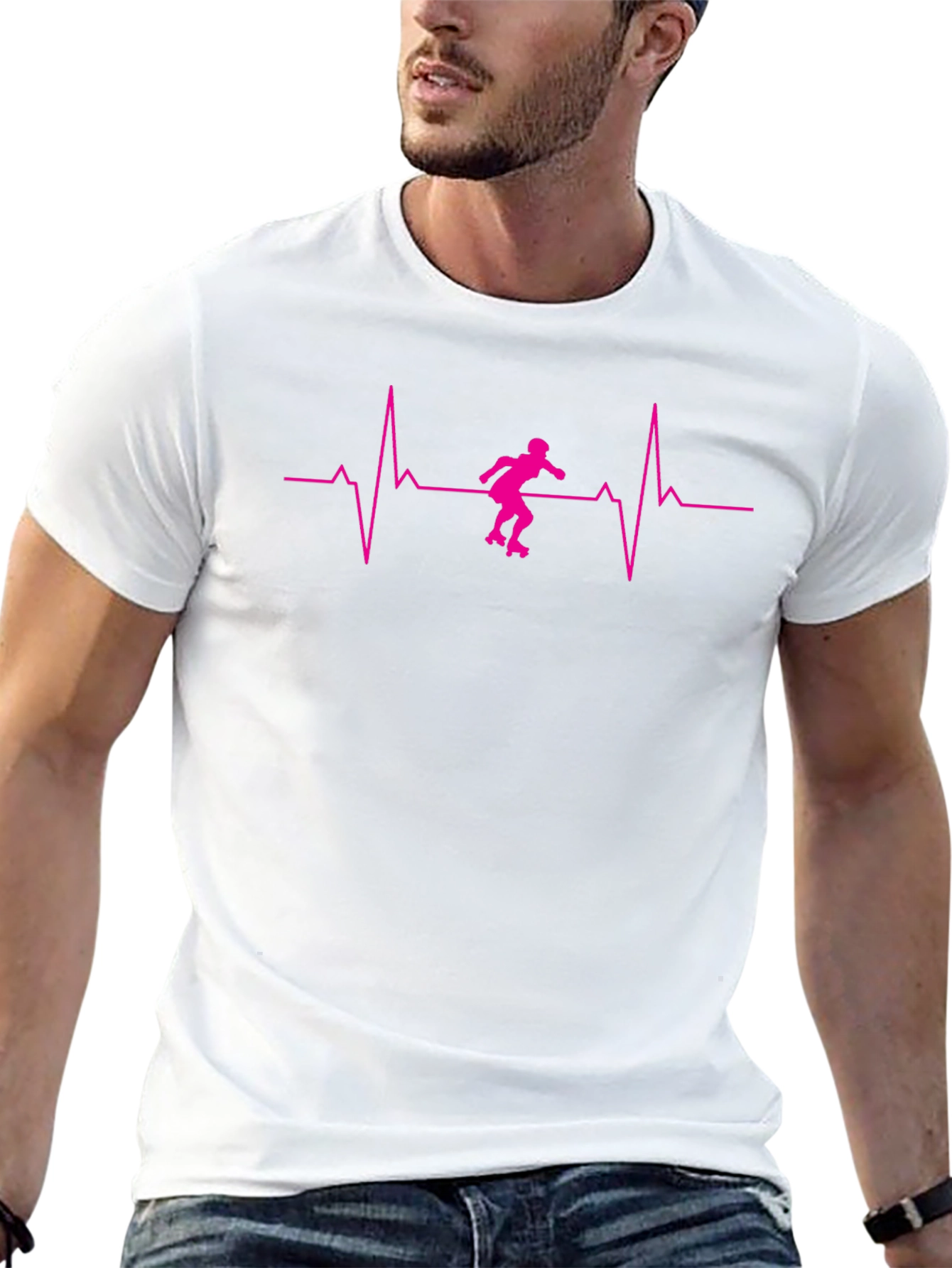 Roller Skating Heartbeat Graphic Tee