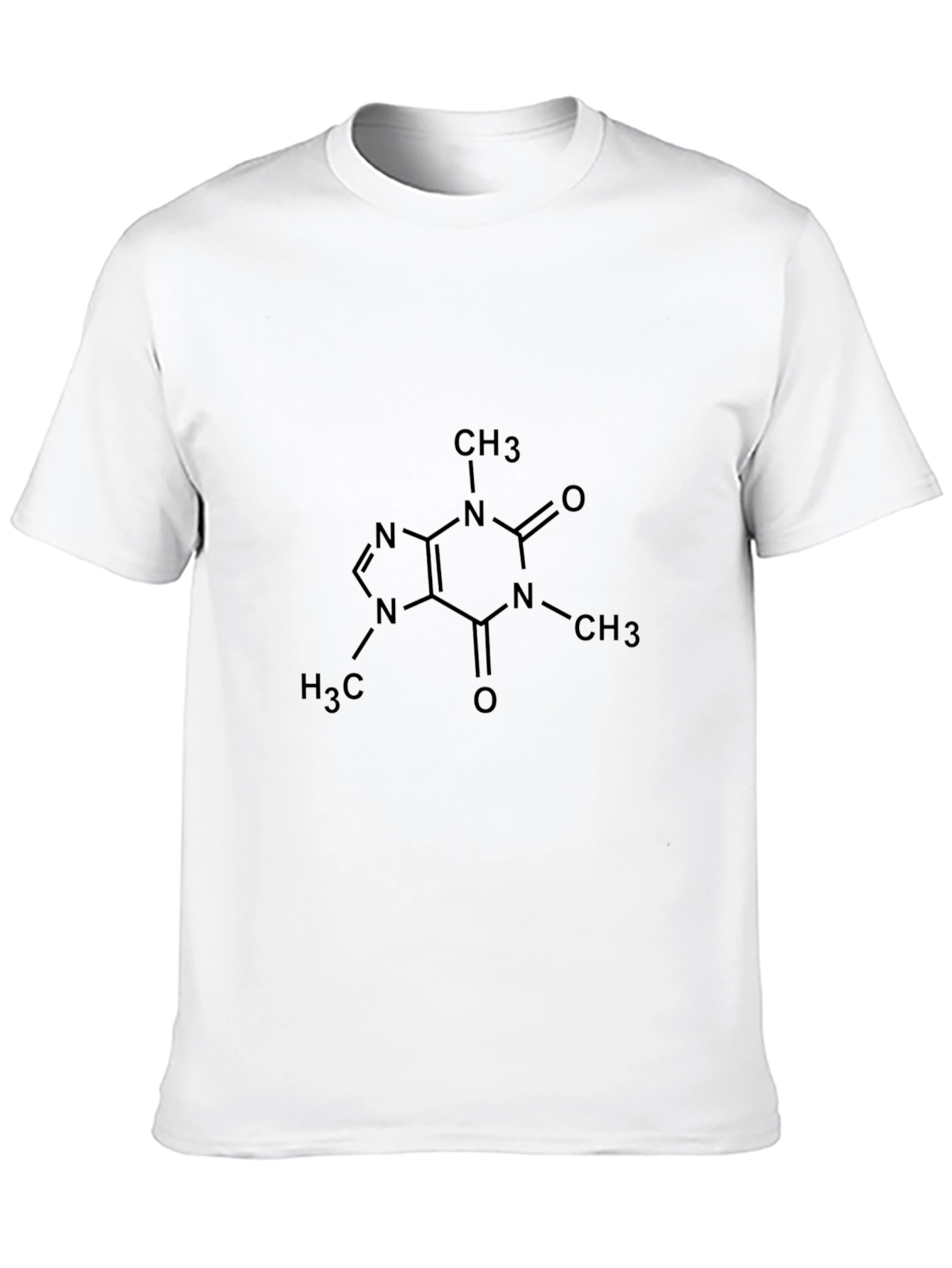 Caffeine Molecule Graphic Print Black T-Shirt